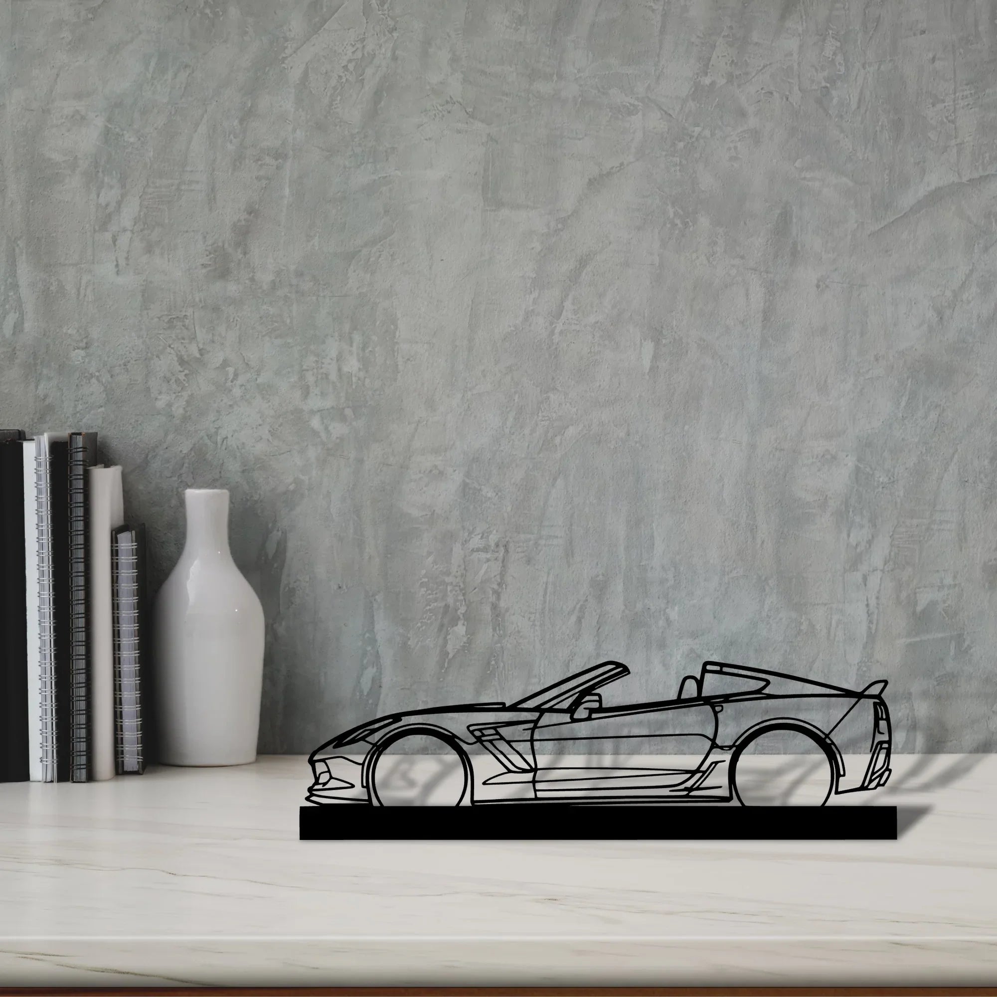 c7-z06-top-off Silhouette Metal Art Stand - Turbo Silhouette