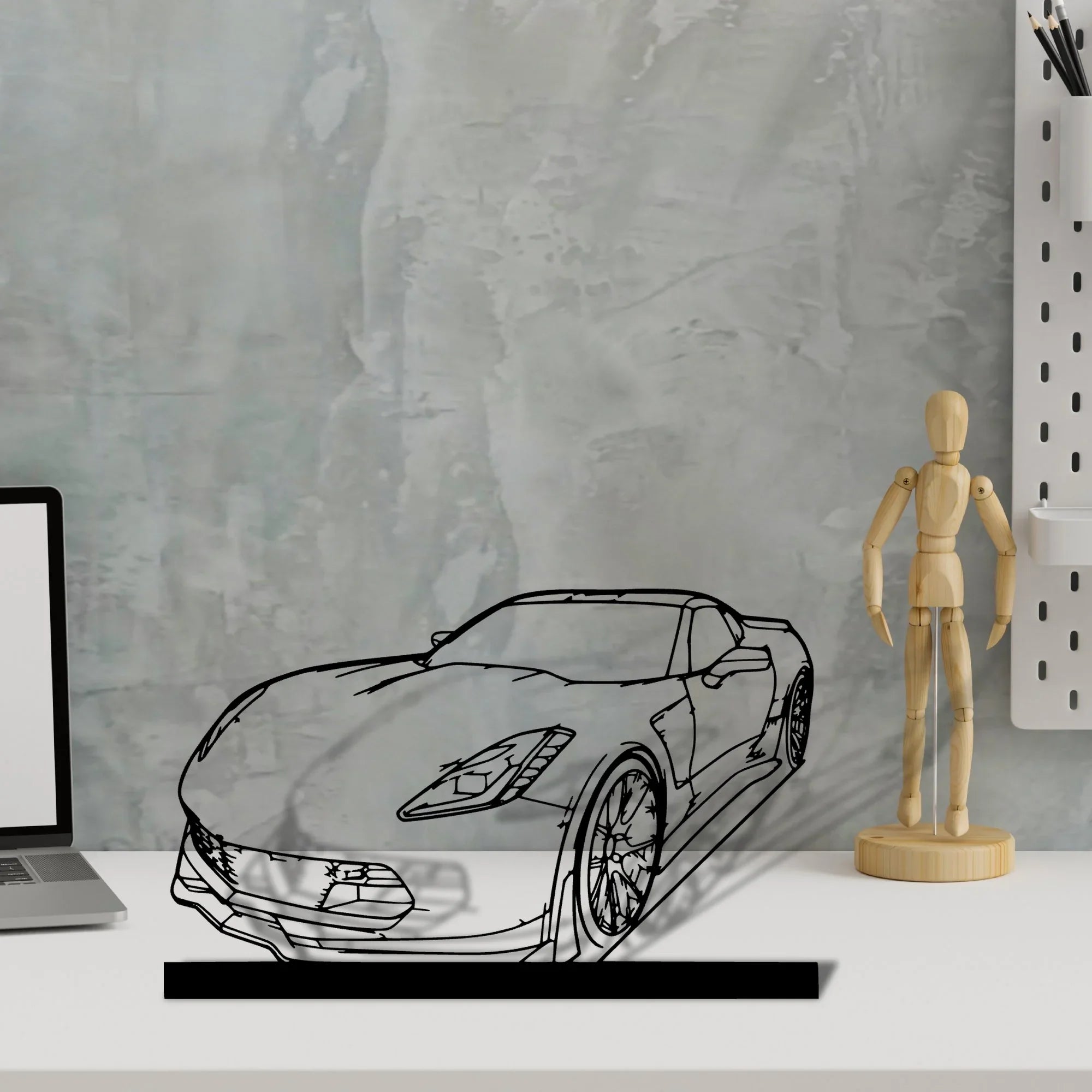 c7-z06 Silhouette Metal Art Stand - Turbo Silhouette