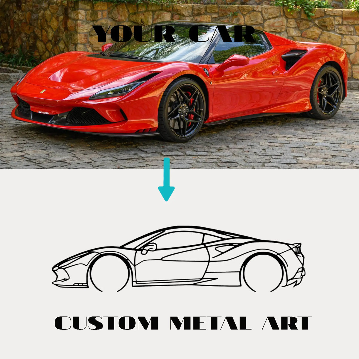 Your Custom Car Silhouette Metal Wall Art Service
