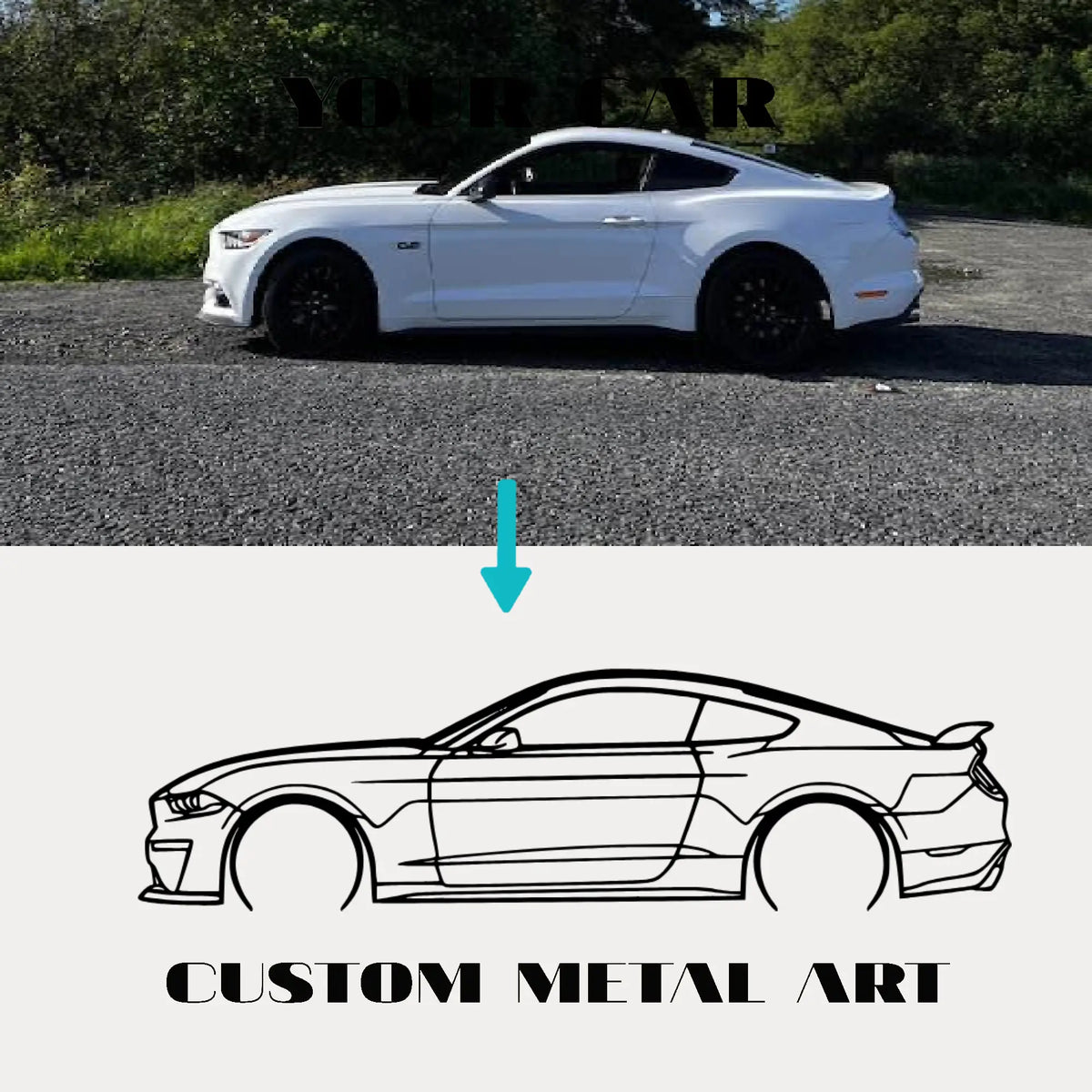 Your Custom Car Silhouette Metal Wall Art Service
