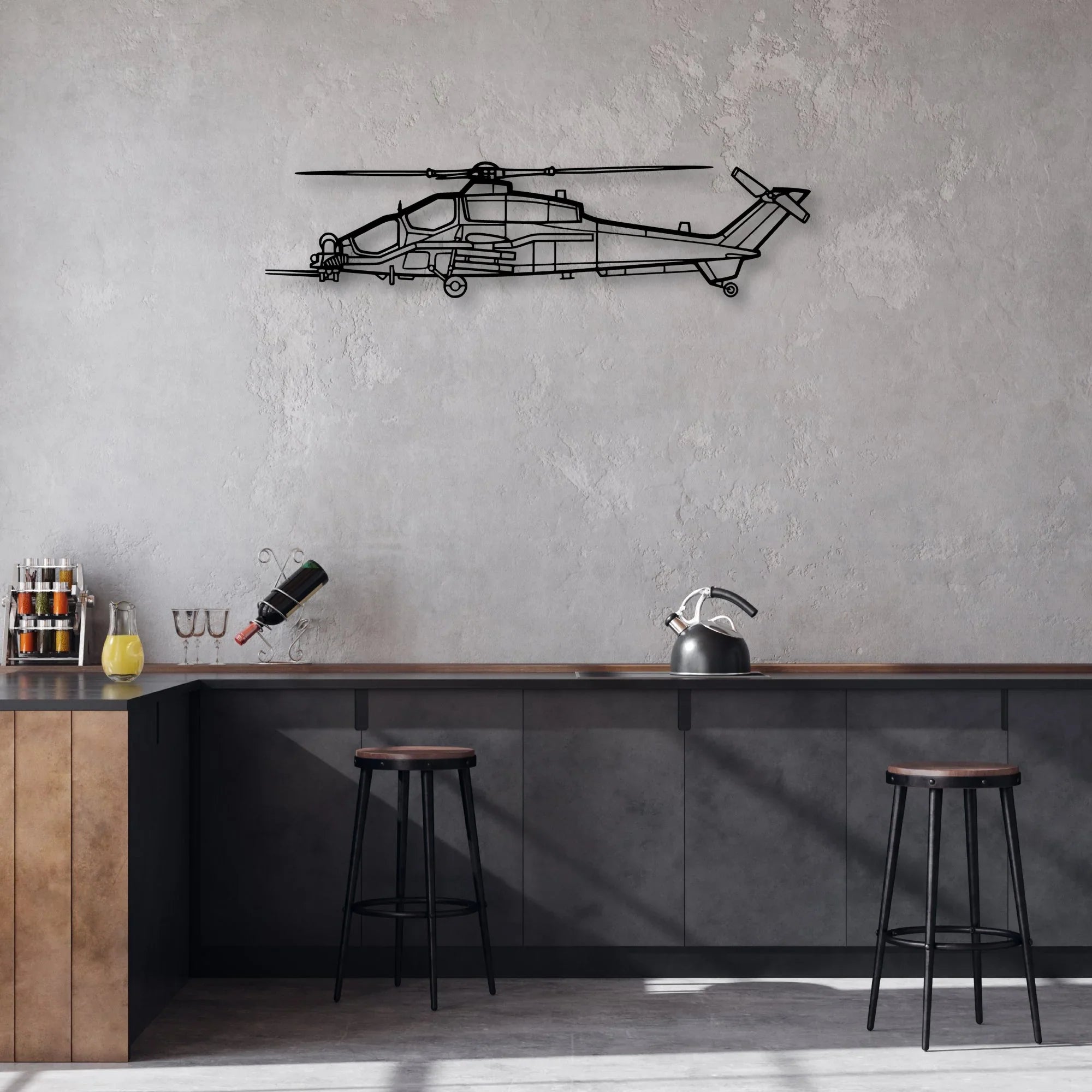CH-53K King Stallion Classic Aircraft Silhouette Metal Wall Art - Aviation Hangar Decor