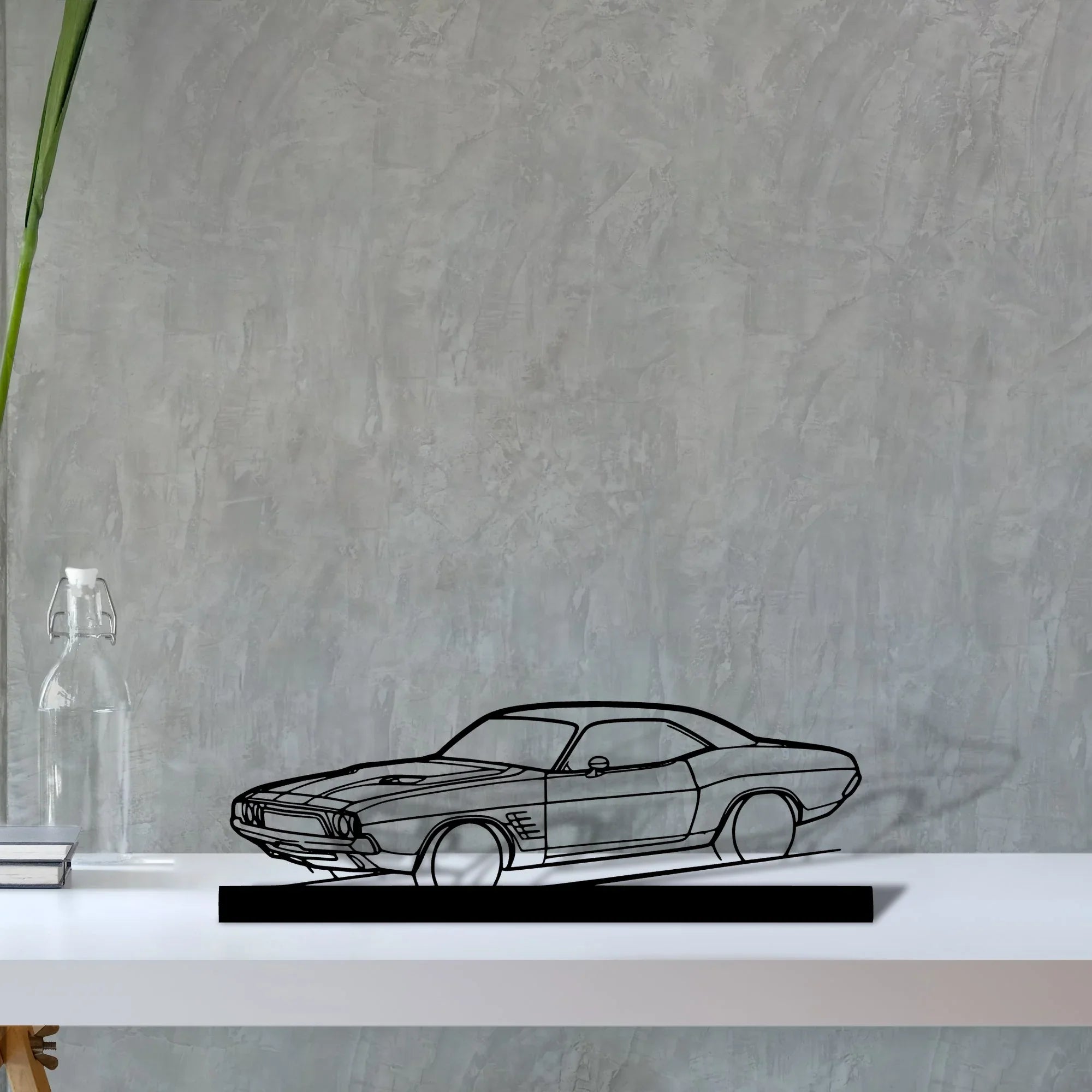 challenger-1972 Silhouette Metal Art Stand - Turbo Silhouette