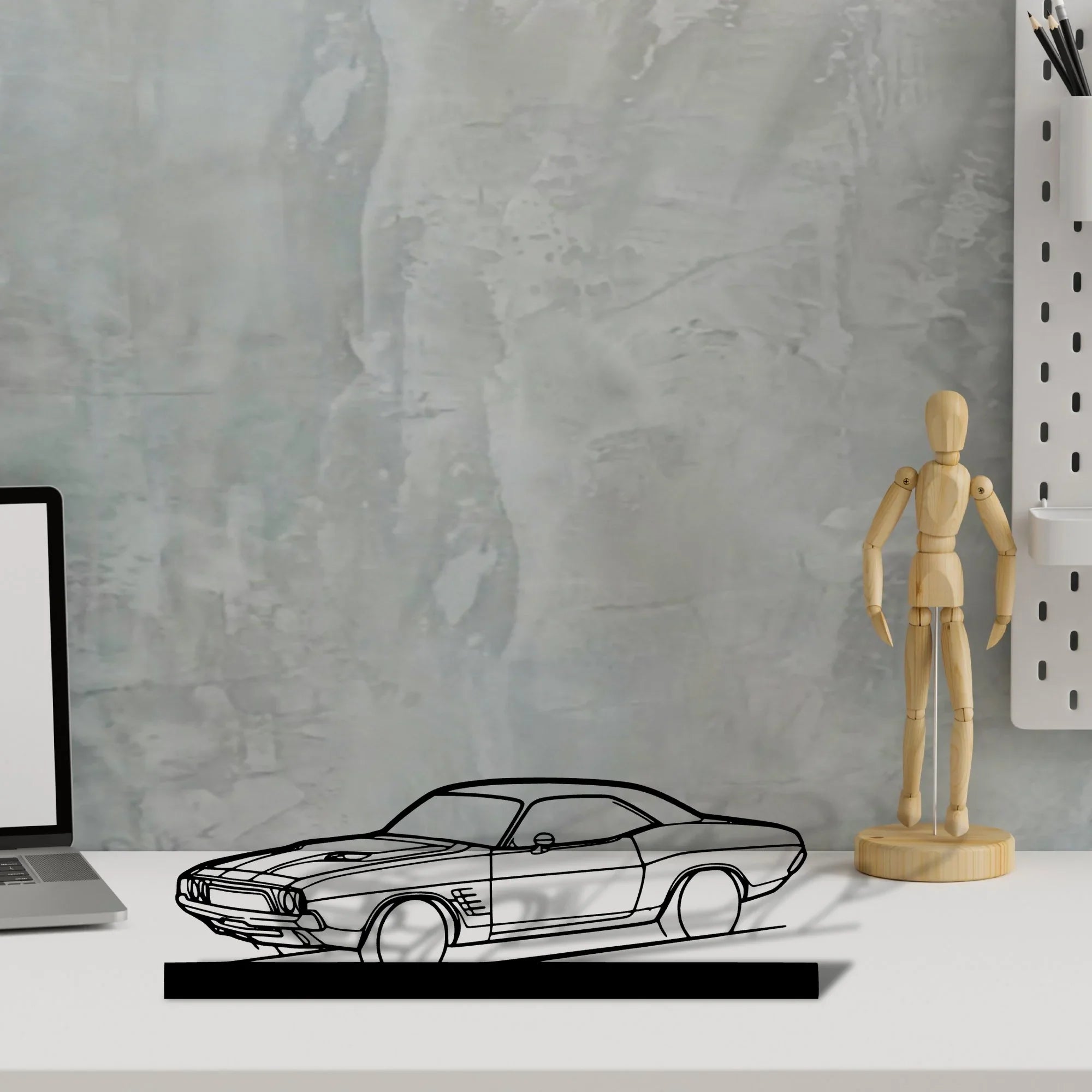 challenger-1972 Silhouette Metal Art Stand - Turbo Silhouette