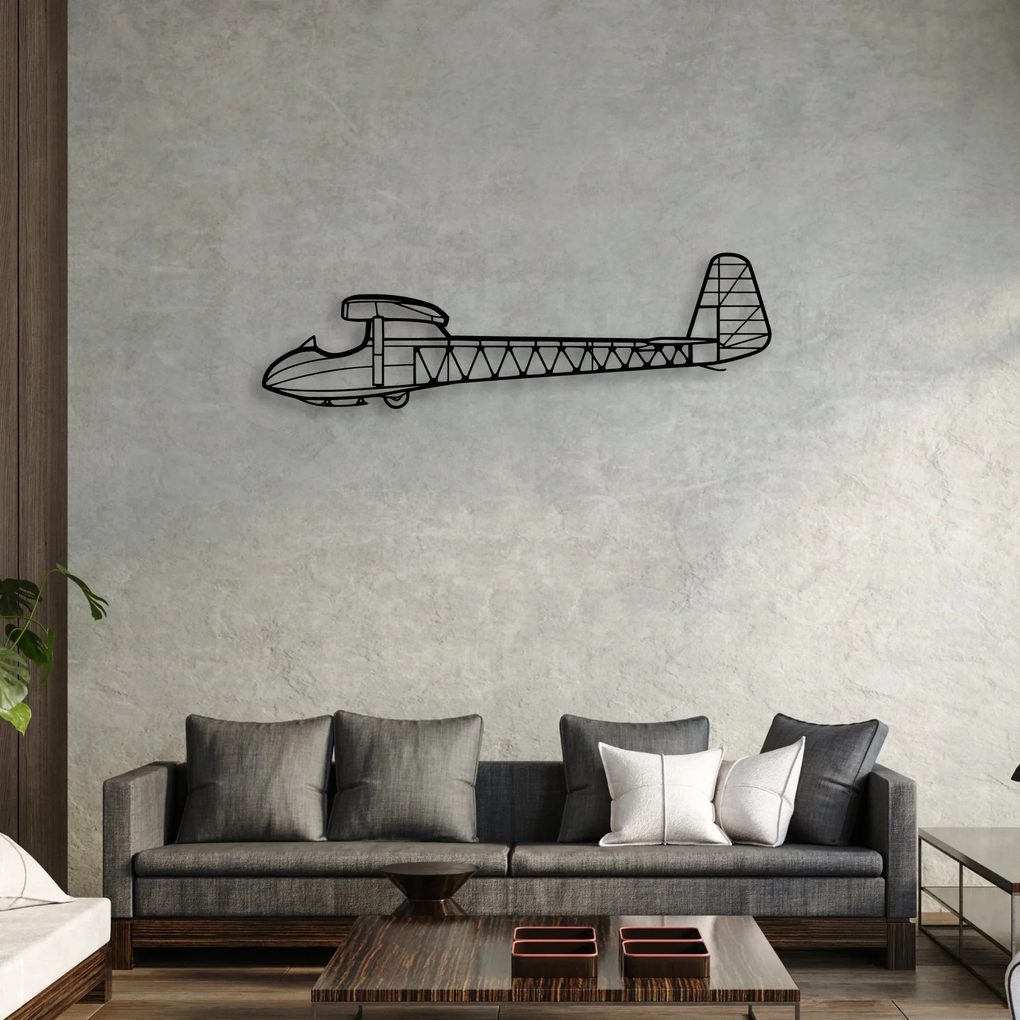 Citation Mustang Classic Aircraft Silhouette Metal Wall Art - Aviation Hangar Decor