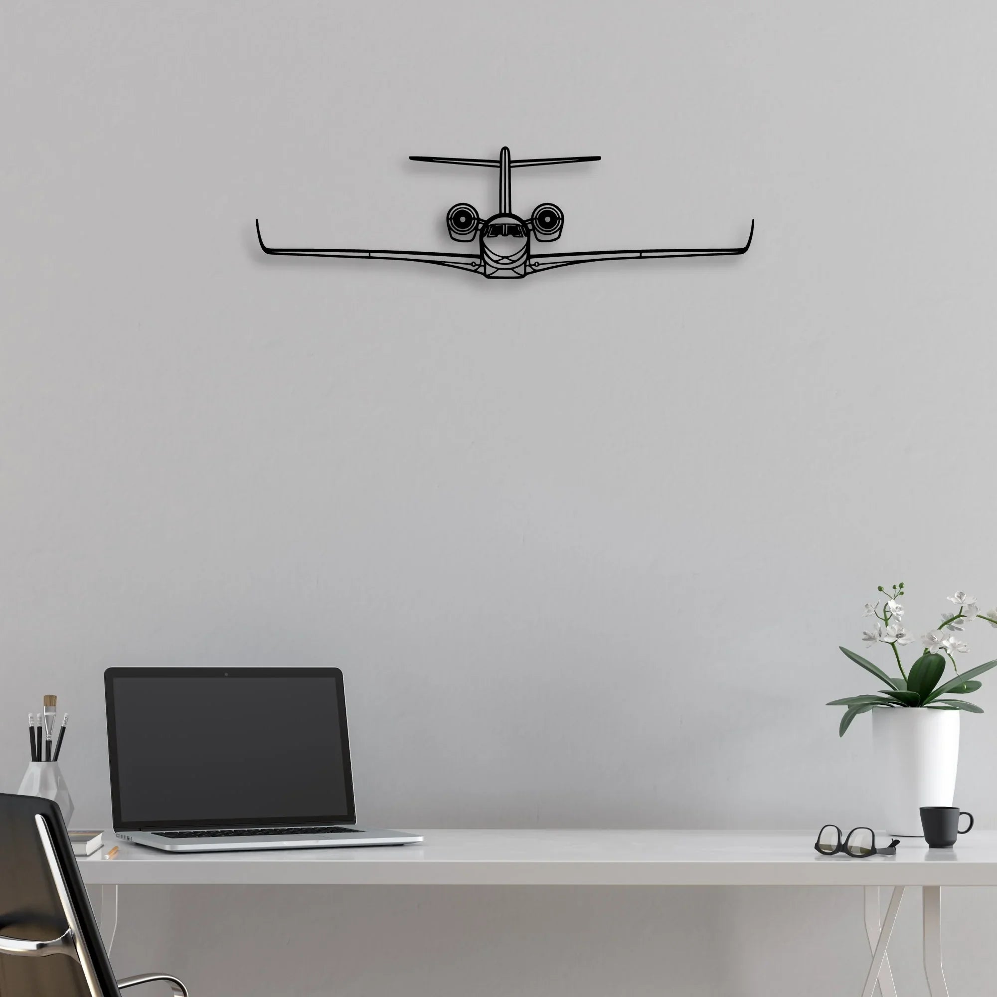 Citation X Classic Aircraft Silhouette Metal Wall Art - Aviation Hangar Decor