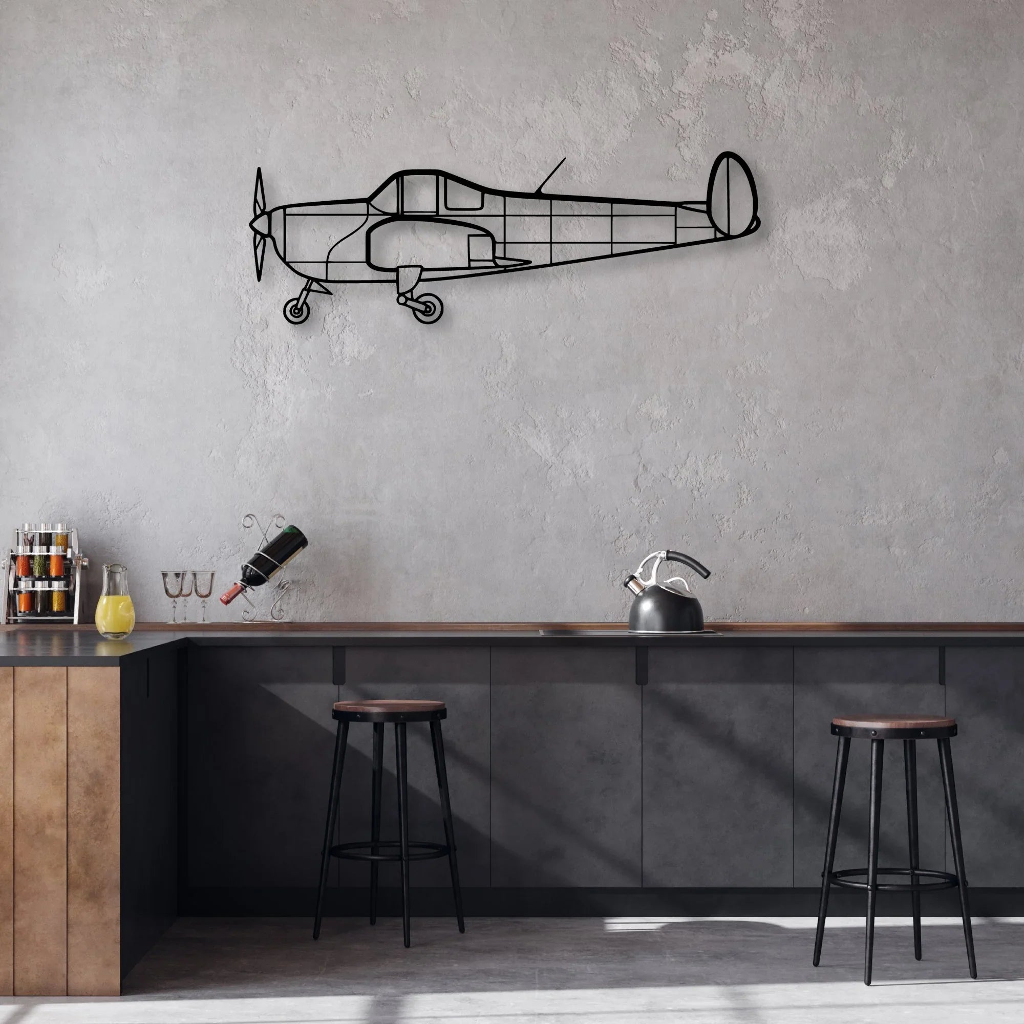 Citation XLS-2 Classic Aircraft Silhouette Metal Wall Art - Aviation Hangar Decor