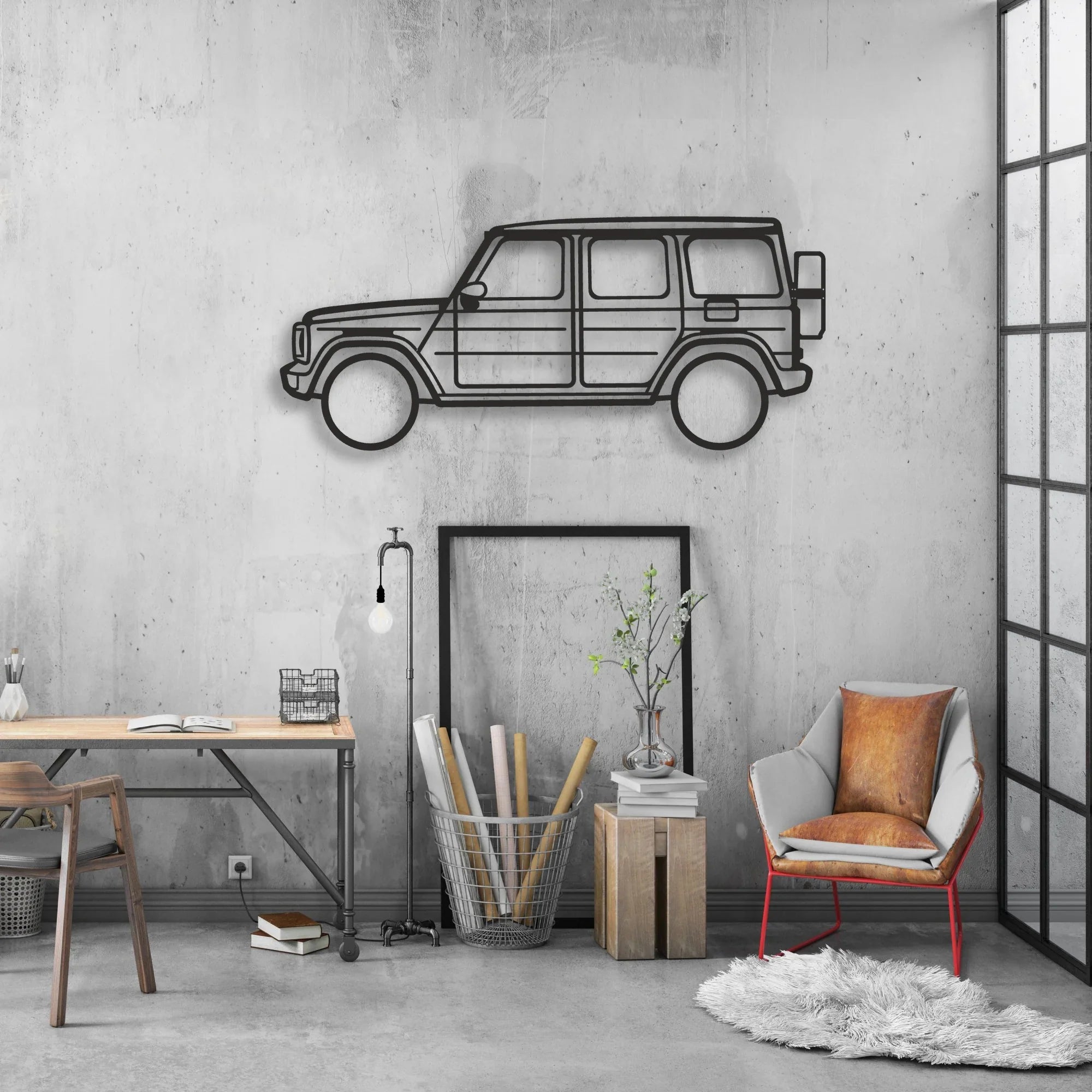class-g Classic Silhouette Metal Wall Art - Automotive Garage Decor