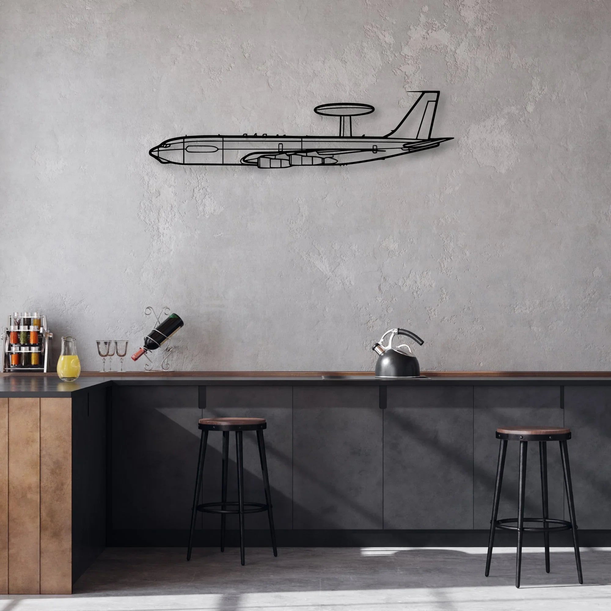 Columbia 350 Classic Aircraft Silhouette Metal Wall Art - Aviation Hangar Decor