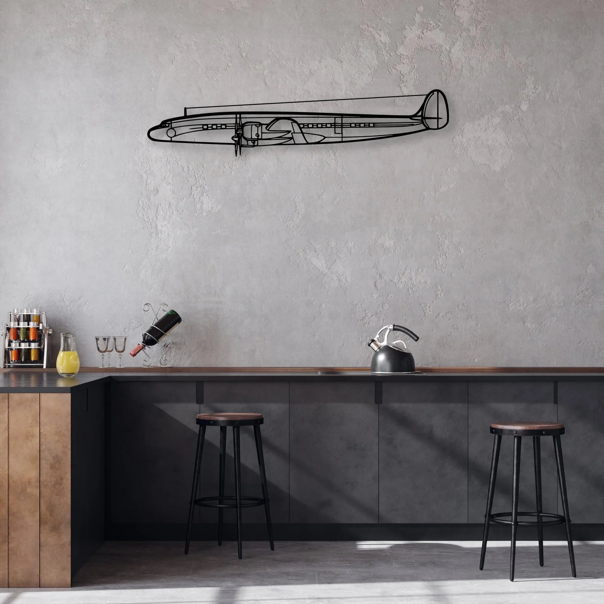 Constellation Classic Aircraft Silhouette Metal Wall Art - Aviation Hangar Decor
