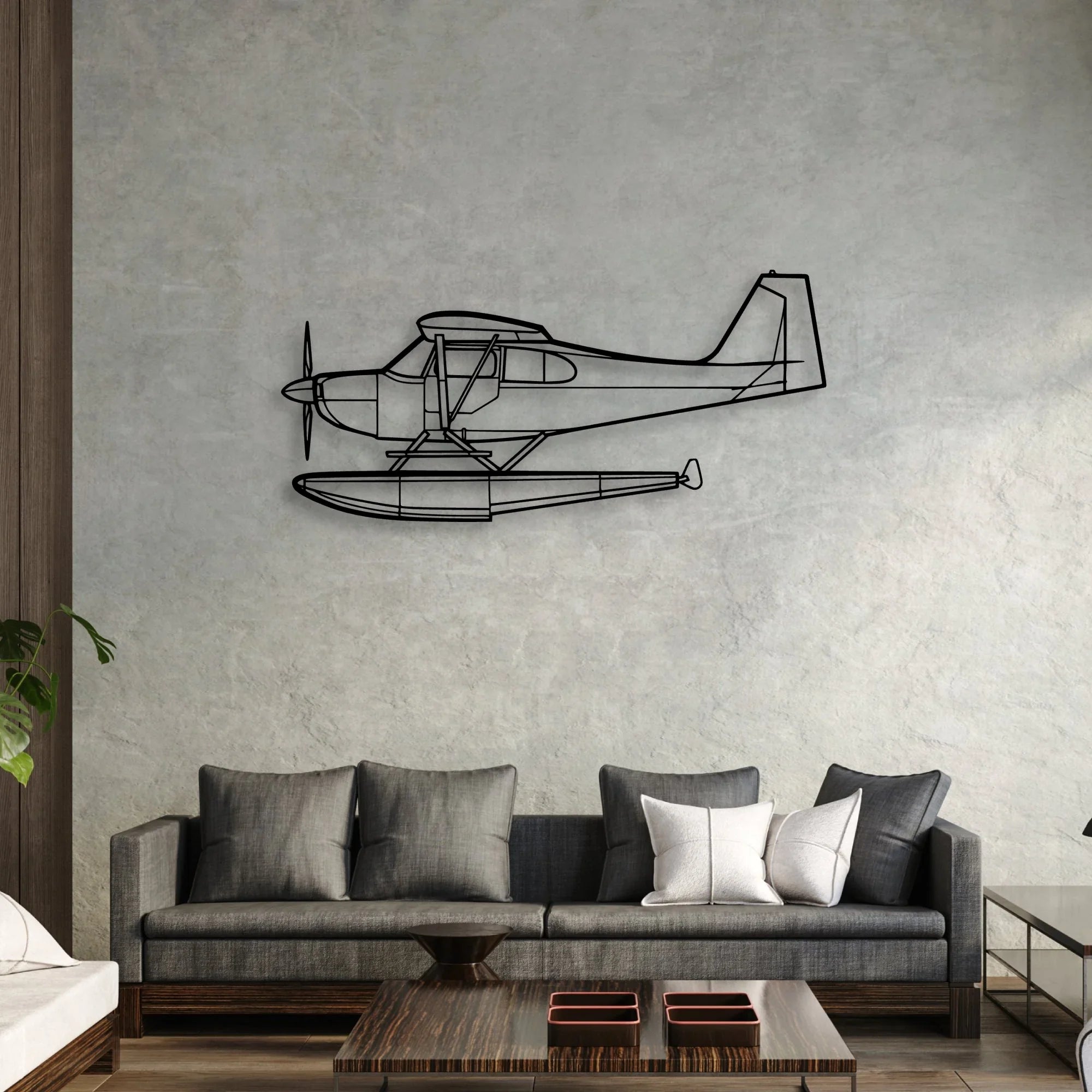 Dauphin AS365N3 Classic Aircraft Silhouette Metal Wall Art - Aviation Hangar Decor