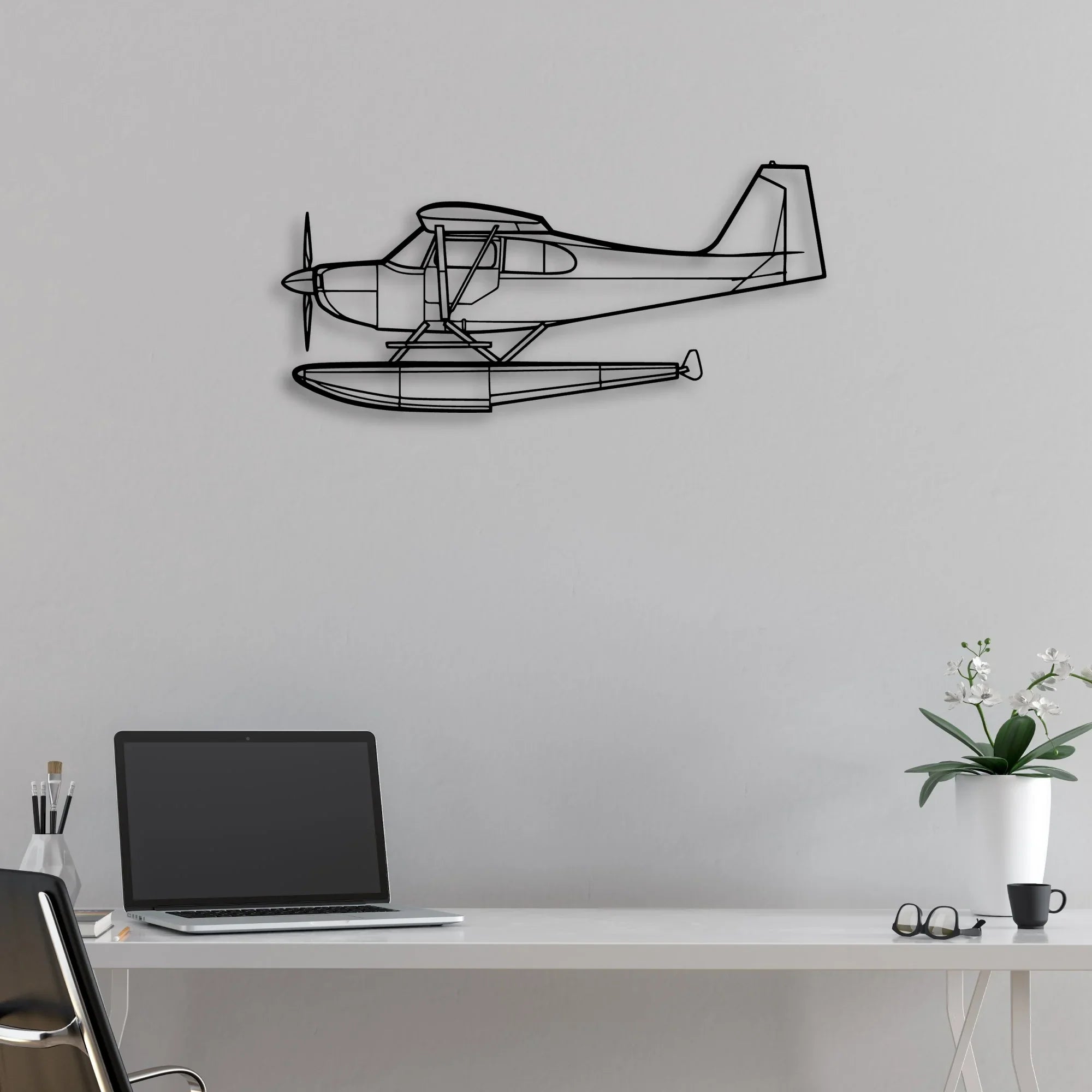 Dauphin AS365N3 Classic Aircraft Silhouette Metal Wall Art - Aviation Hangar Decor