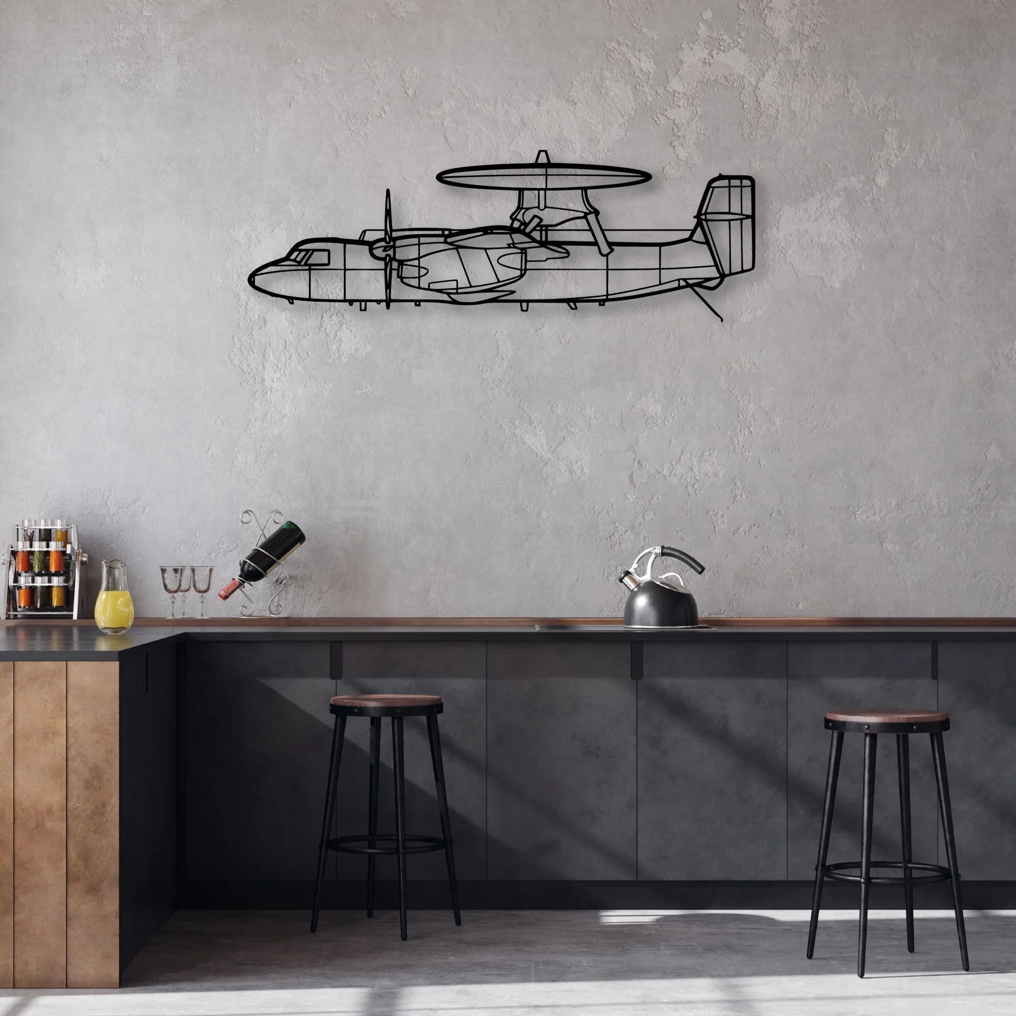 Dragonfly C Classic Aircraft Silhouette Metal Wall Art - Aviation Hangar Decor