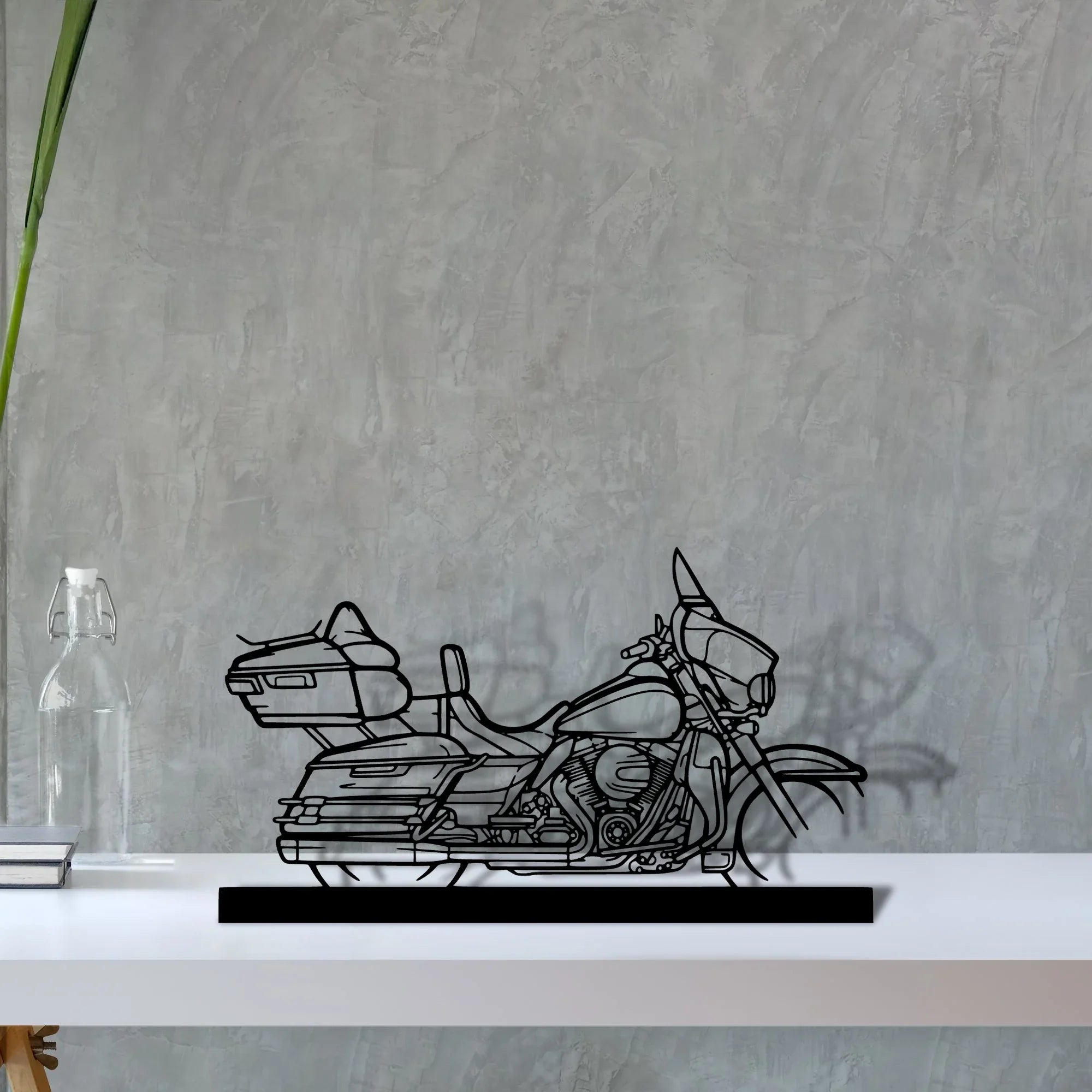 electra-glide Silhouette Metal Art Stand - Turbo Silhouette