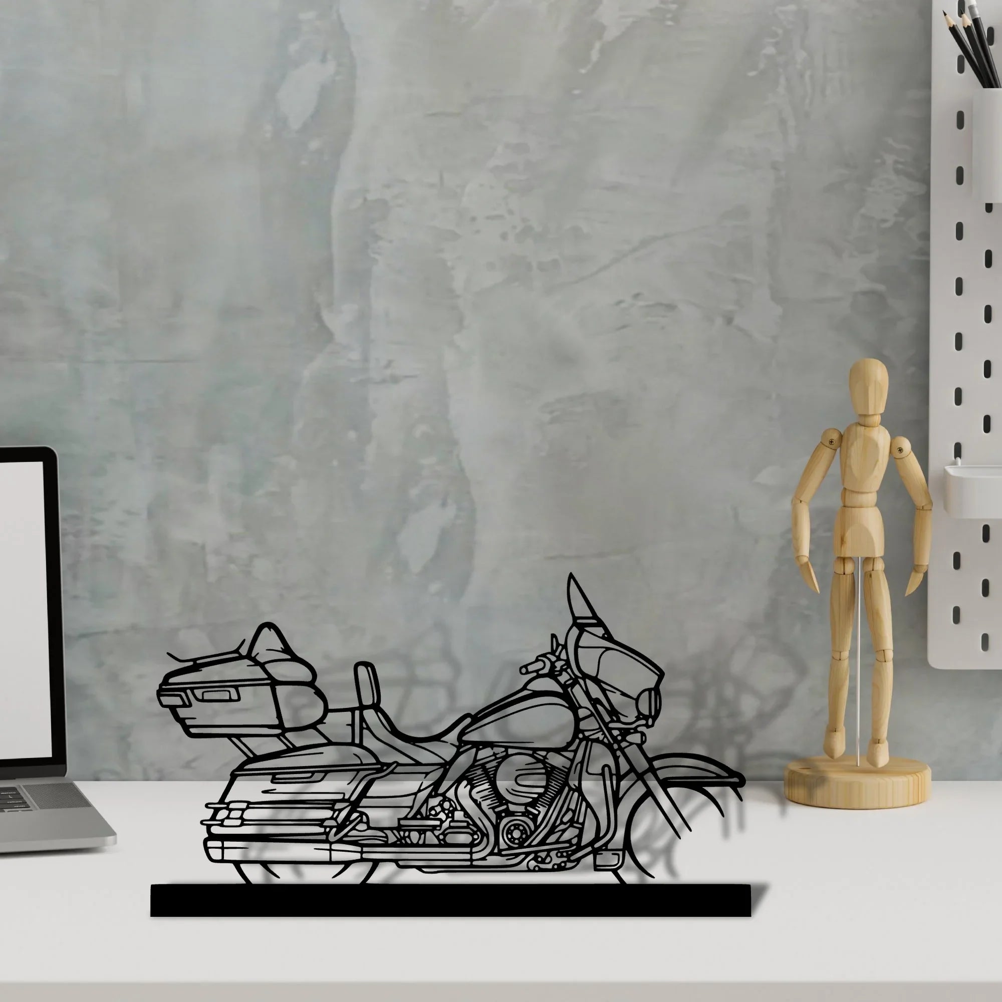 electra-glide Silhouette Metal Art Stand - Turbo Silhouette