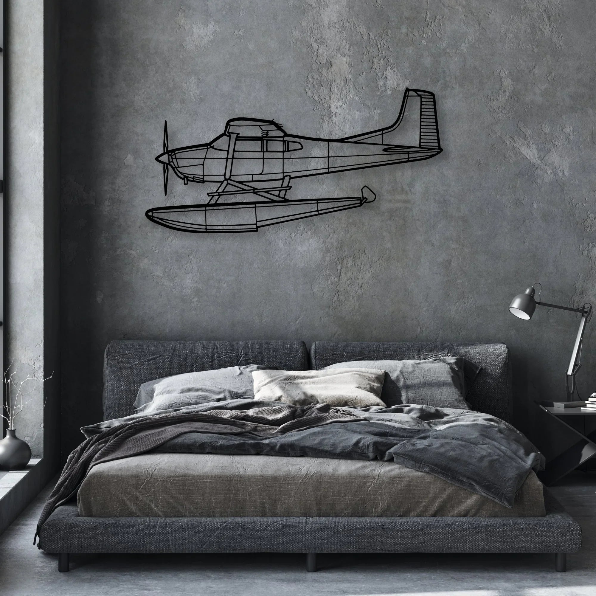 F-16C Missiles Classic Aircraft Silhouette Metal Wall Art - Aviation Hangar Decor