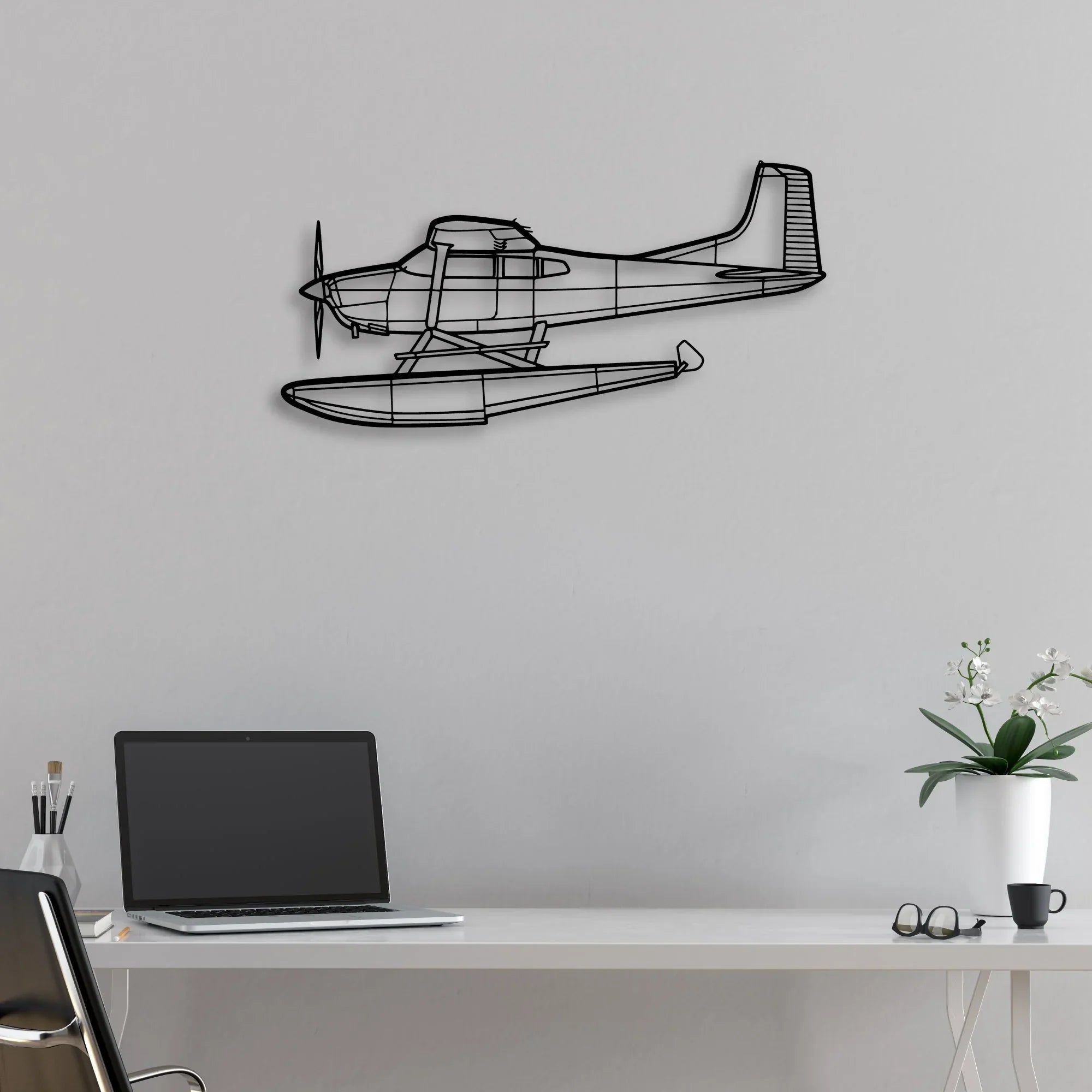 F-16C Missiles Classic Aircraft Silhouette Metal Wall Art - Aviation Hangar Decor