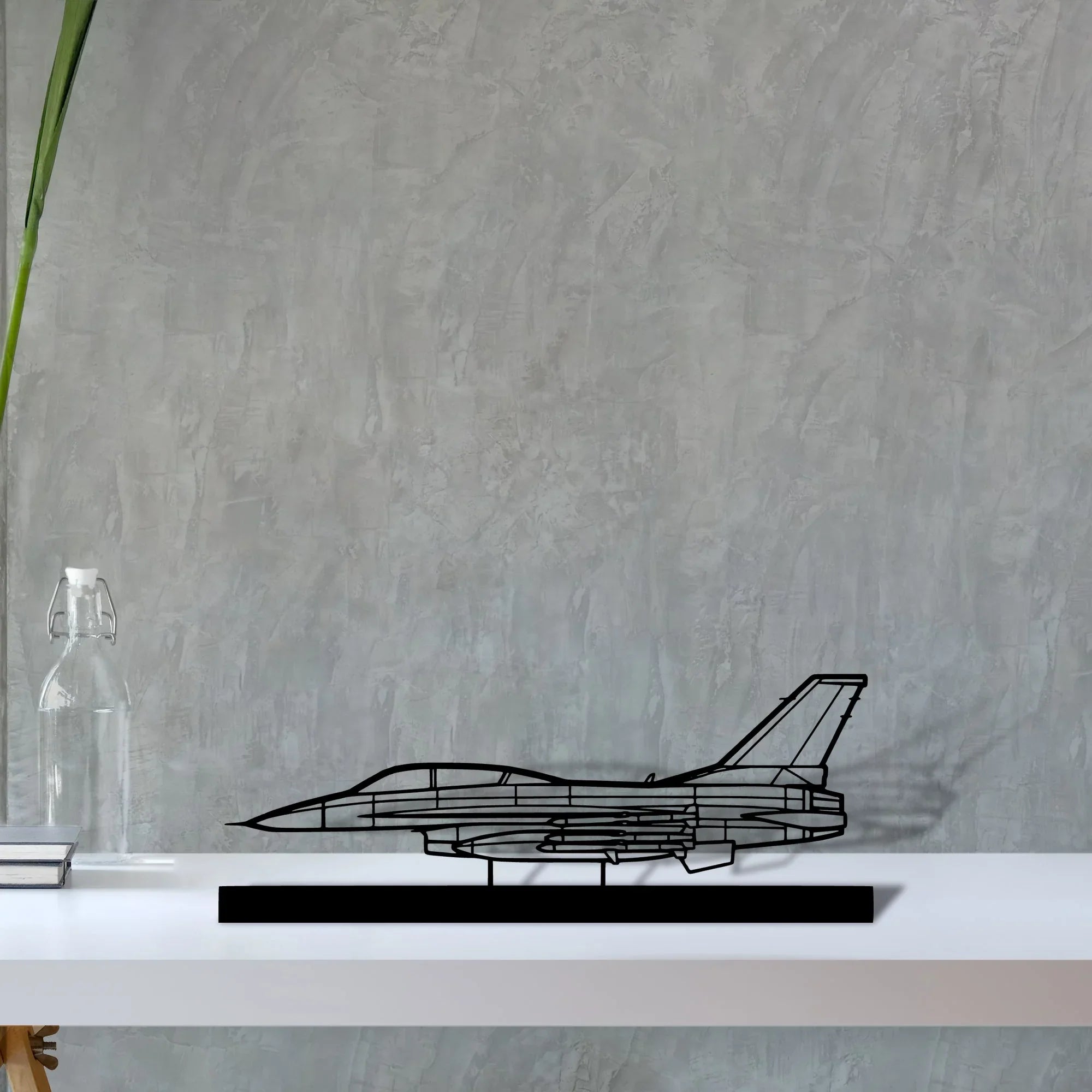 f-16d-2 Silhouette Metal Art Stand - Turbo Silhouette