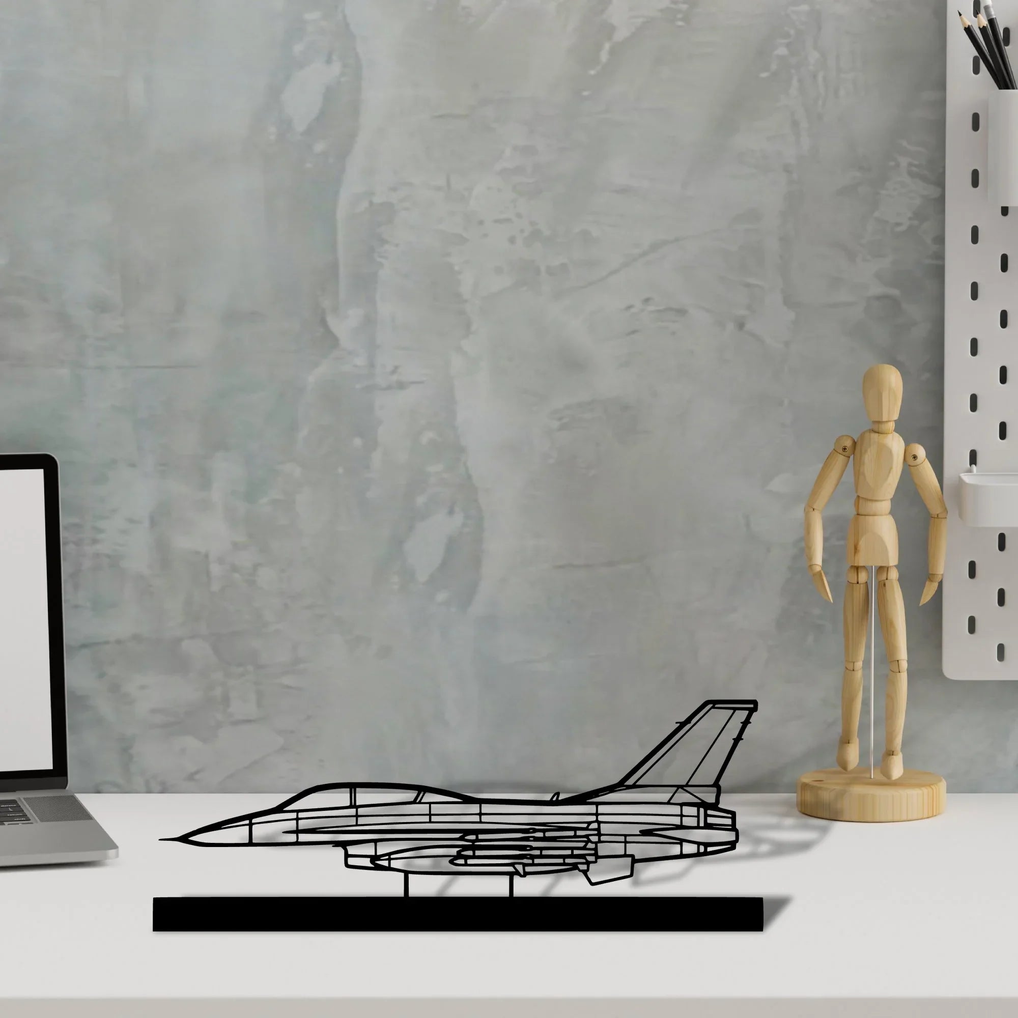 f-16d-2 Silhouette Metal Art Stand - Turbo Silhouette