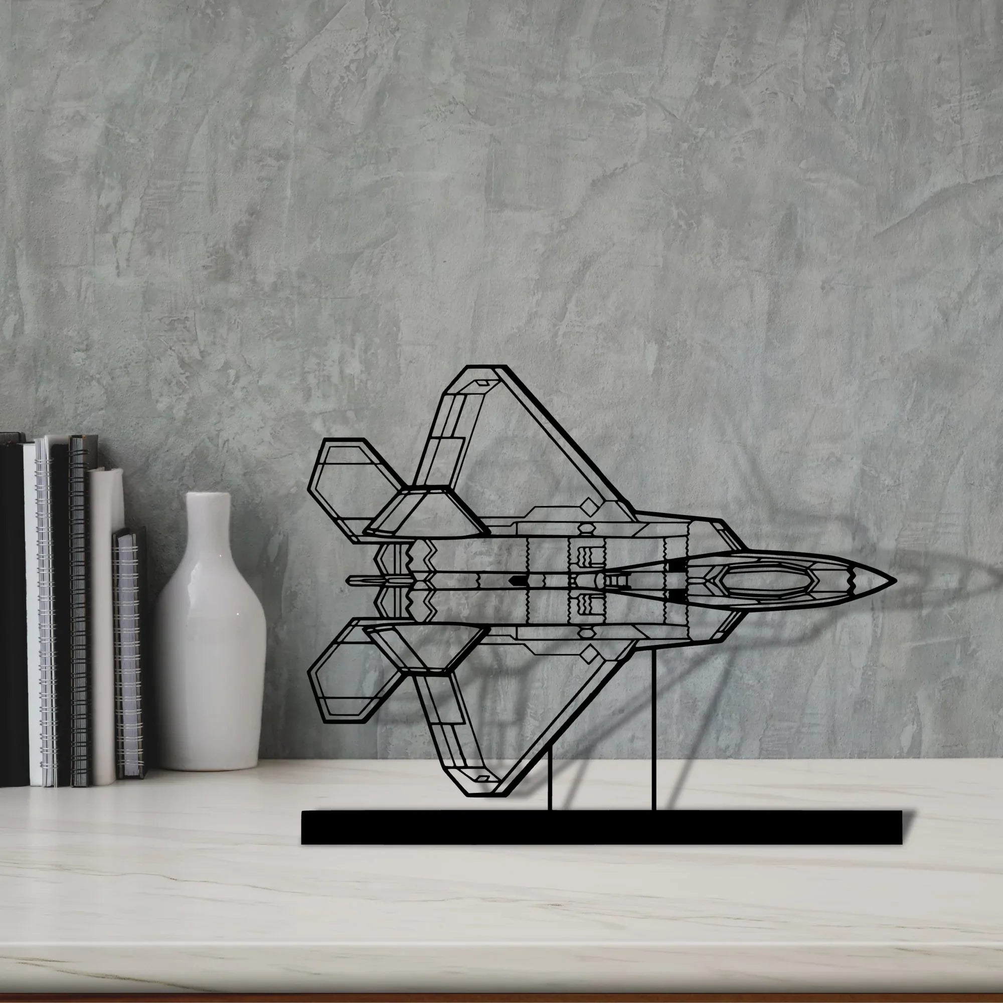 f-22-raptor-6 Silhouette Metal Art Stand - Turbo Silhouette