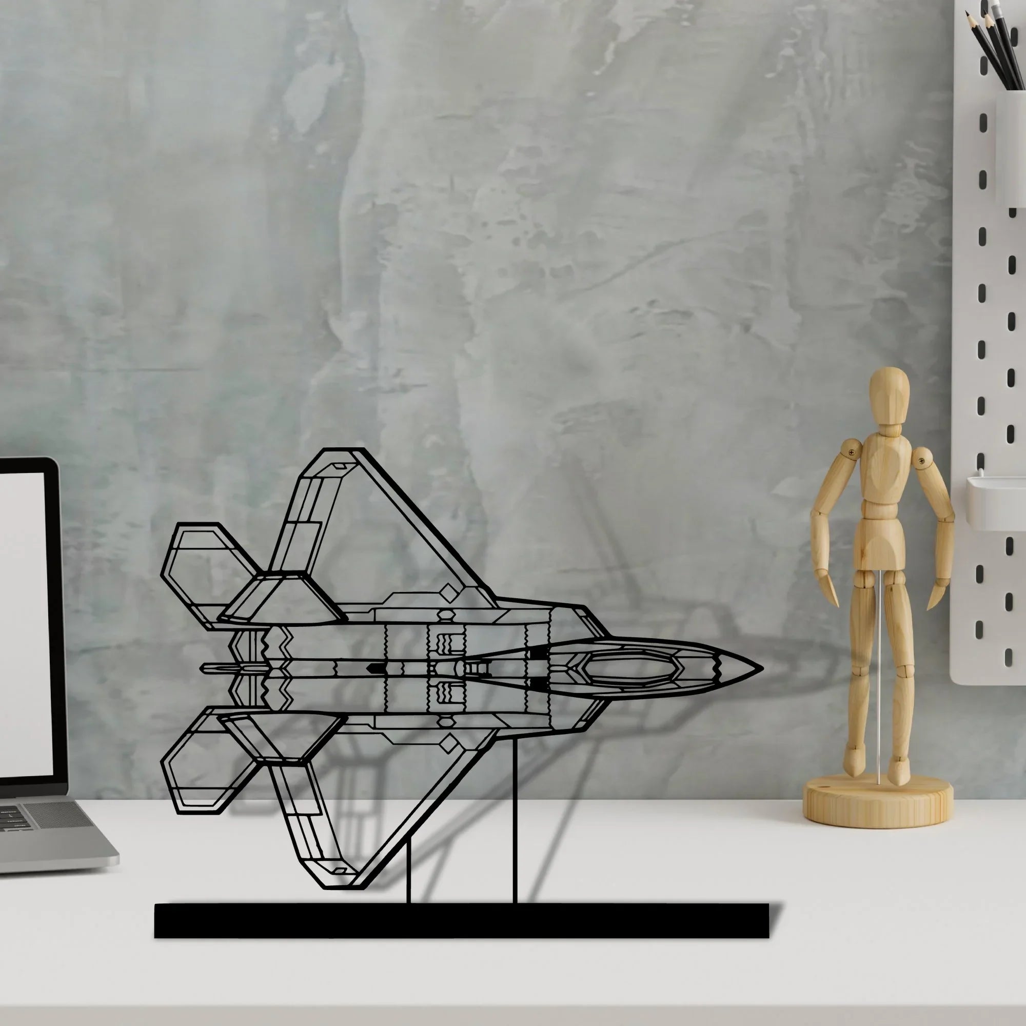f-22-raptor-6 Silhouette Metal Art Stand - Turbo Silhouette