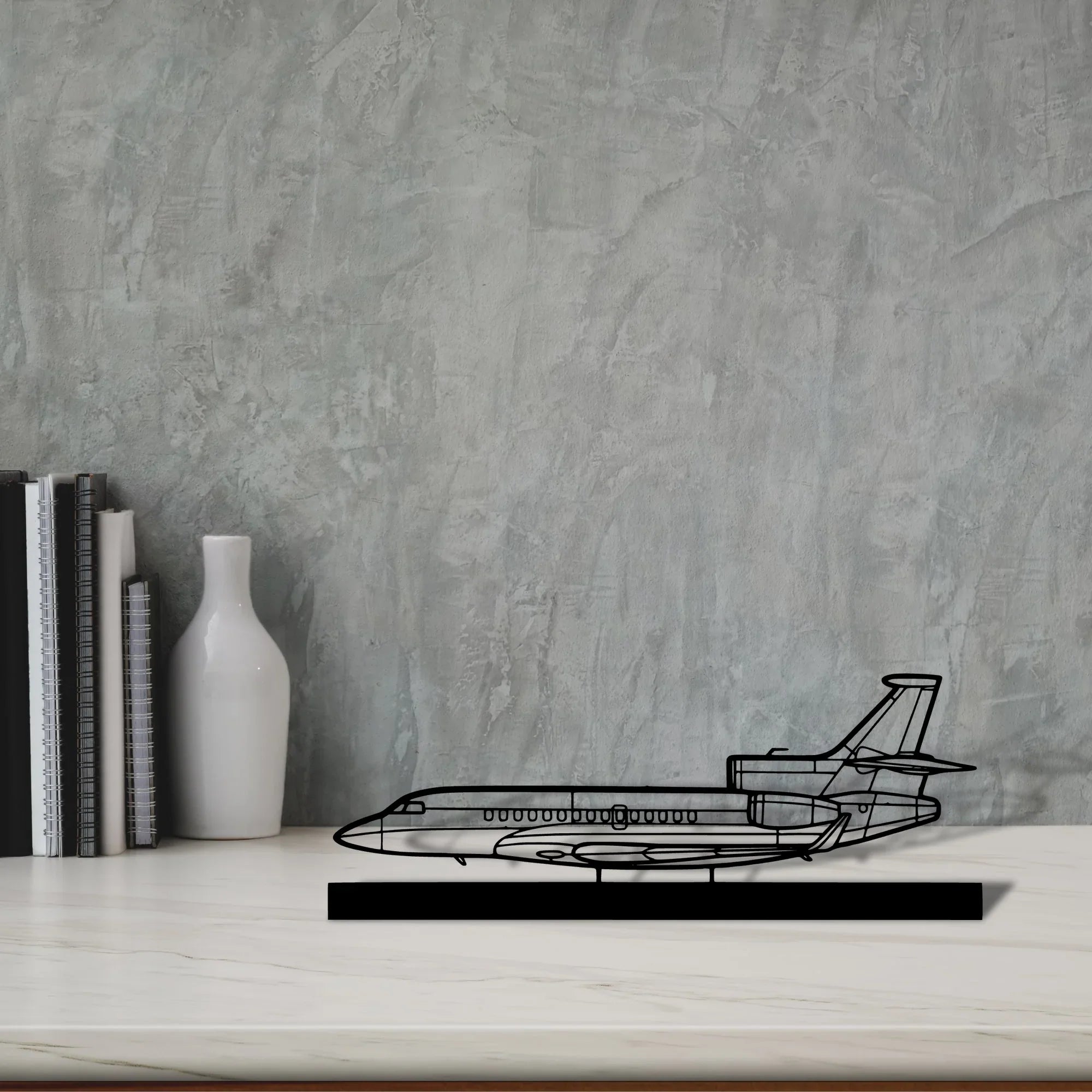 falcon-7x-2 Silhouette Metal Art Stand - Turbo Silhouette