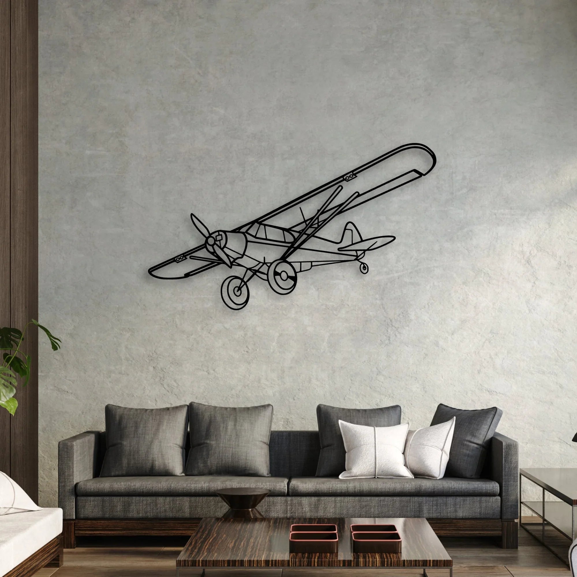 Falcon 7X Classic Aircraft Silhouette Metal Wall Art - Aviation Hangar Decor