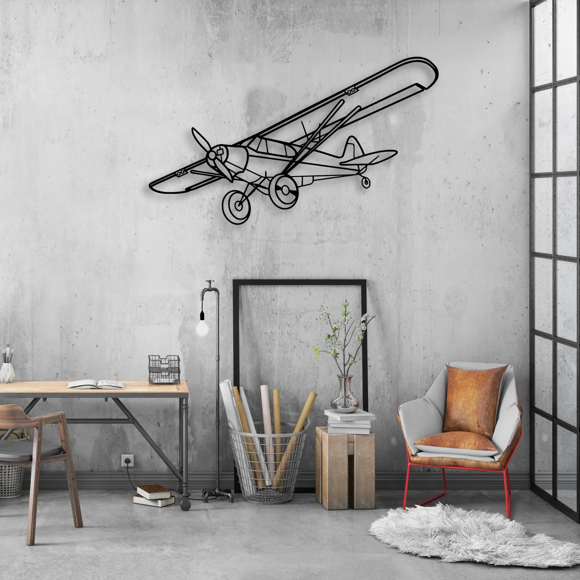 Falcon 7X Classic Aircraft Silhouette Metal Wall Art - Aviation Hangar Decor