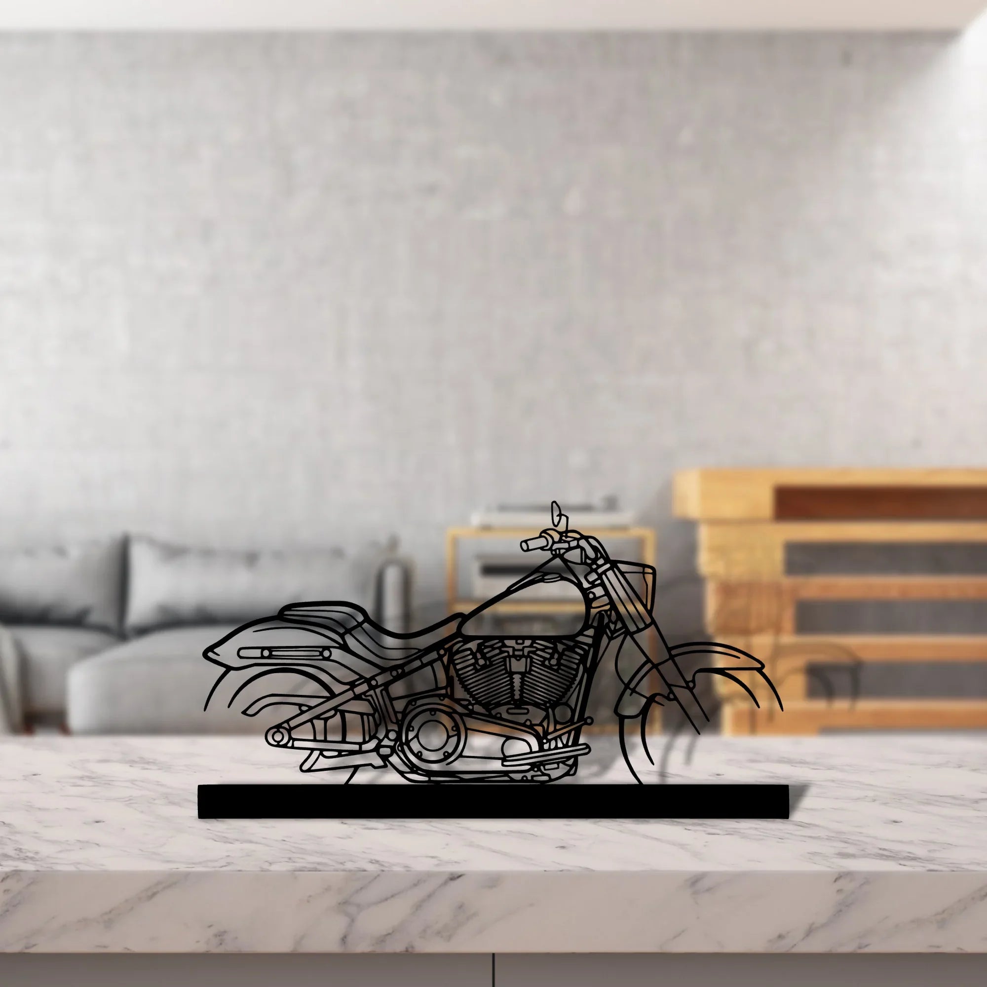 fat-boy Silhouette Metal Art Stand - Turbo Silhouette