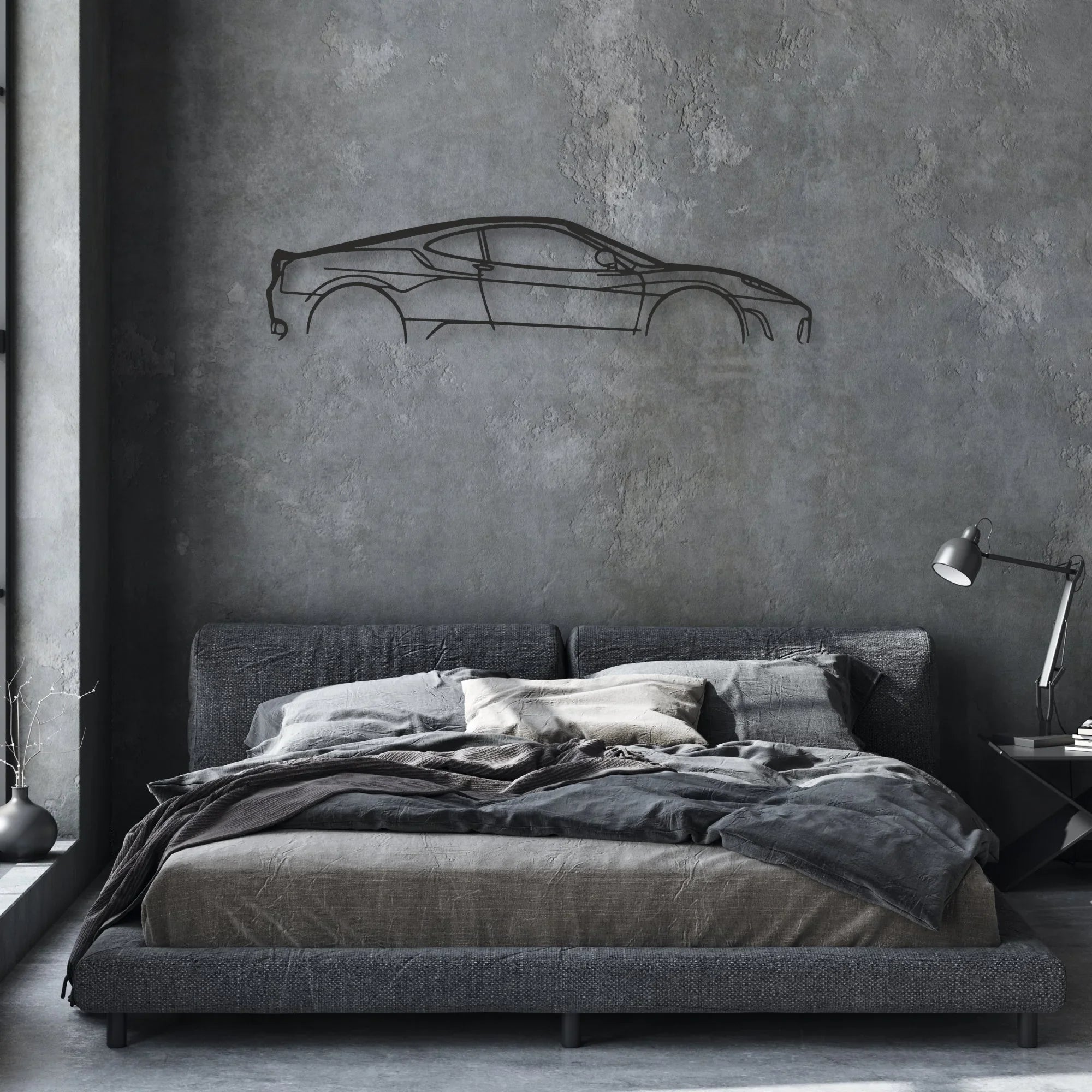 ferrari-f430 Classic Silhouette Metal Wall Art - Automotive Garage Decor
