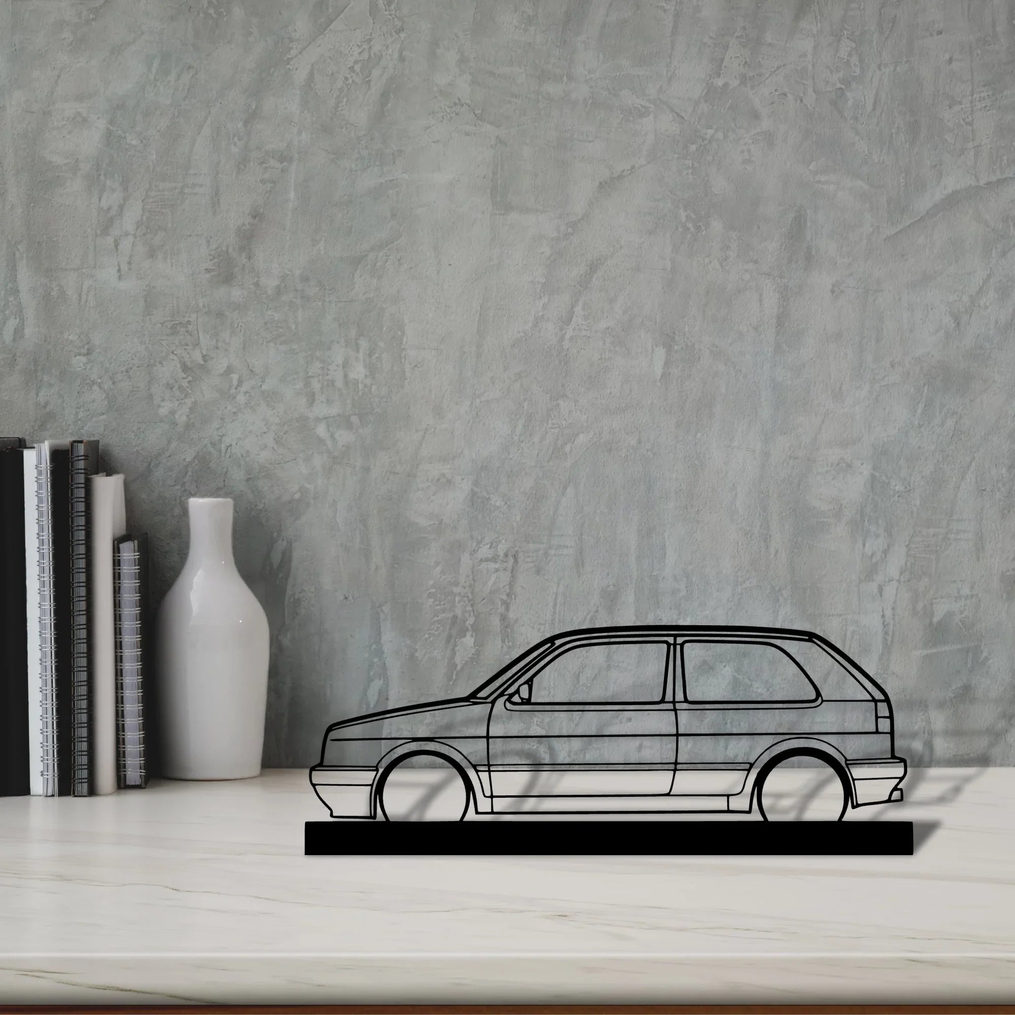golf-mk2-gti Silhouette Metal Art Stand - Turbo Silhouette