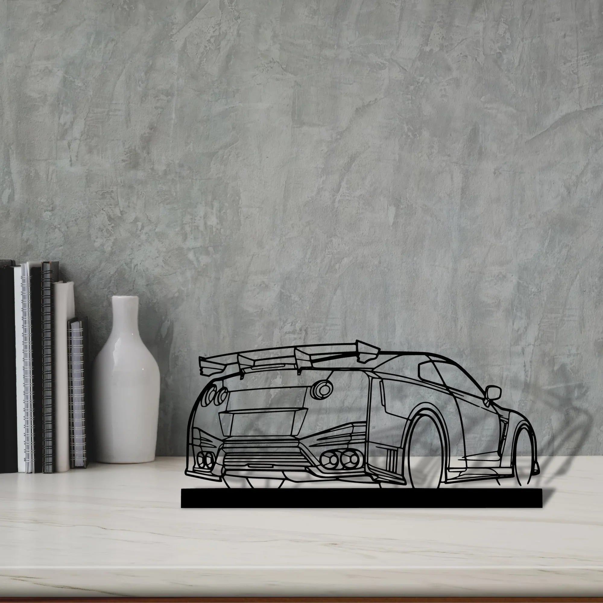 gtr-nismo Silhouette Metal Art Stand - Turbo Silhouette