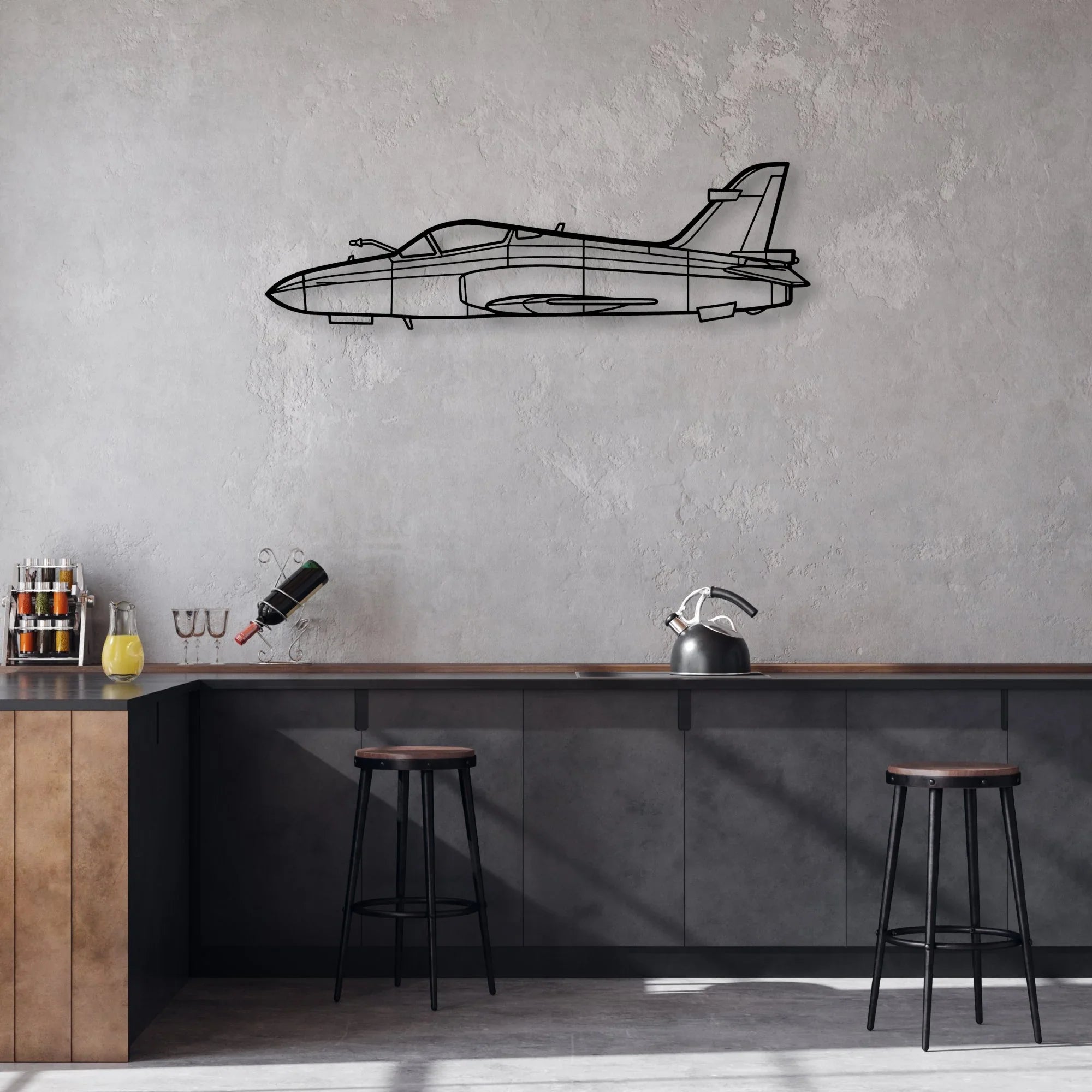 Hawk 200 Classic Aircraft Silhouette Metal Wall Art - Aviation Hangar Decor