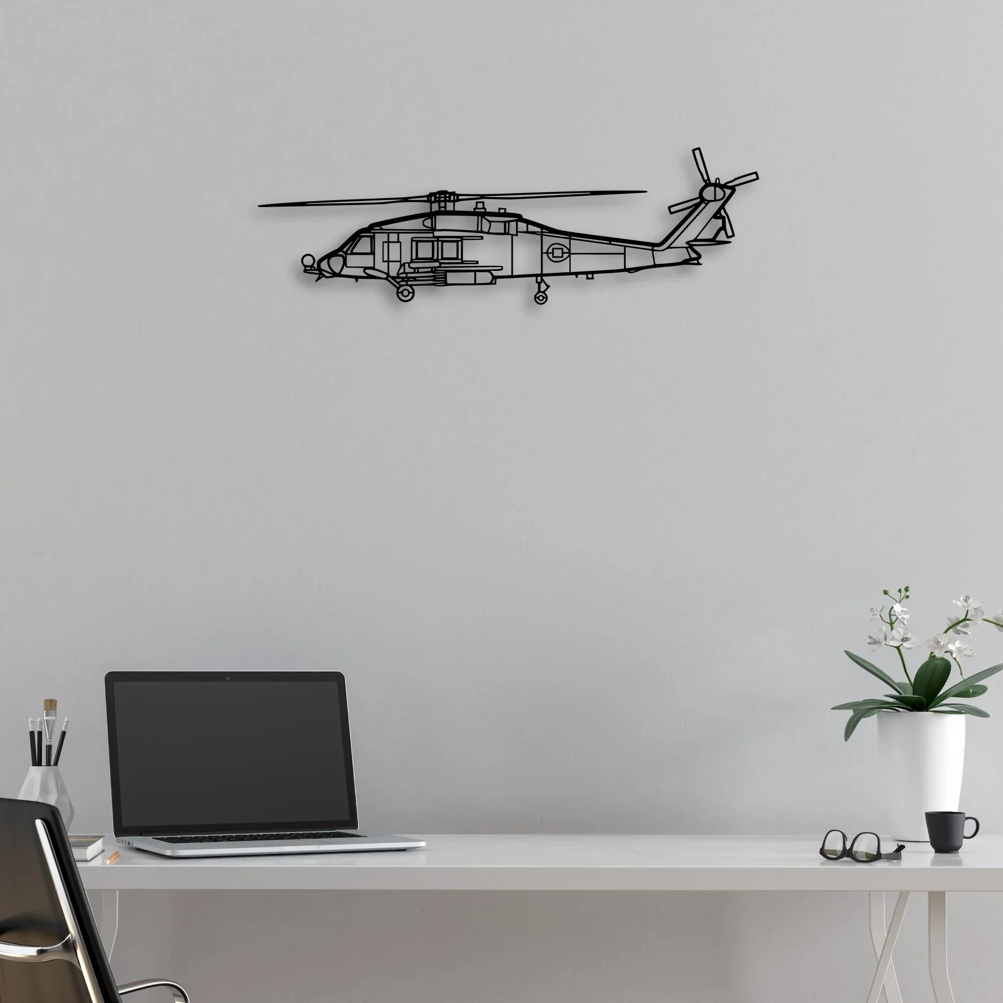 JA37 C Viggen Fighter Classic Aircraft Silhouette Metal Wall Art - Aviation Hangar Decor
