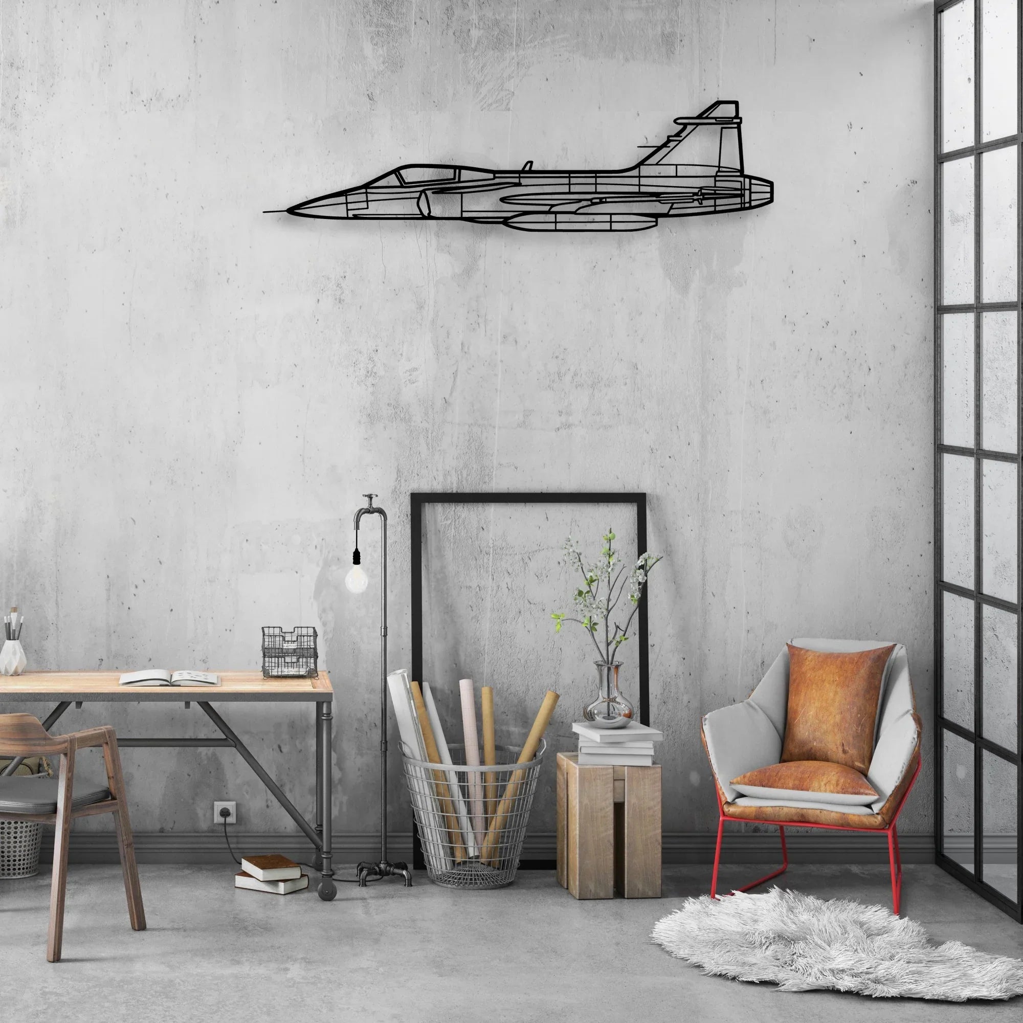 JAS-39 Gripern Classic Aircraft Silhouette Metal Wall Art - Aviation Hangar Decor