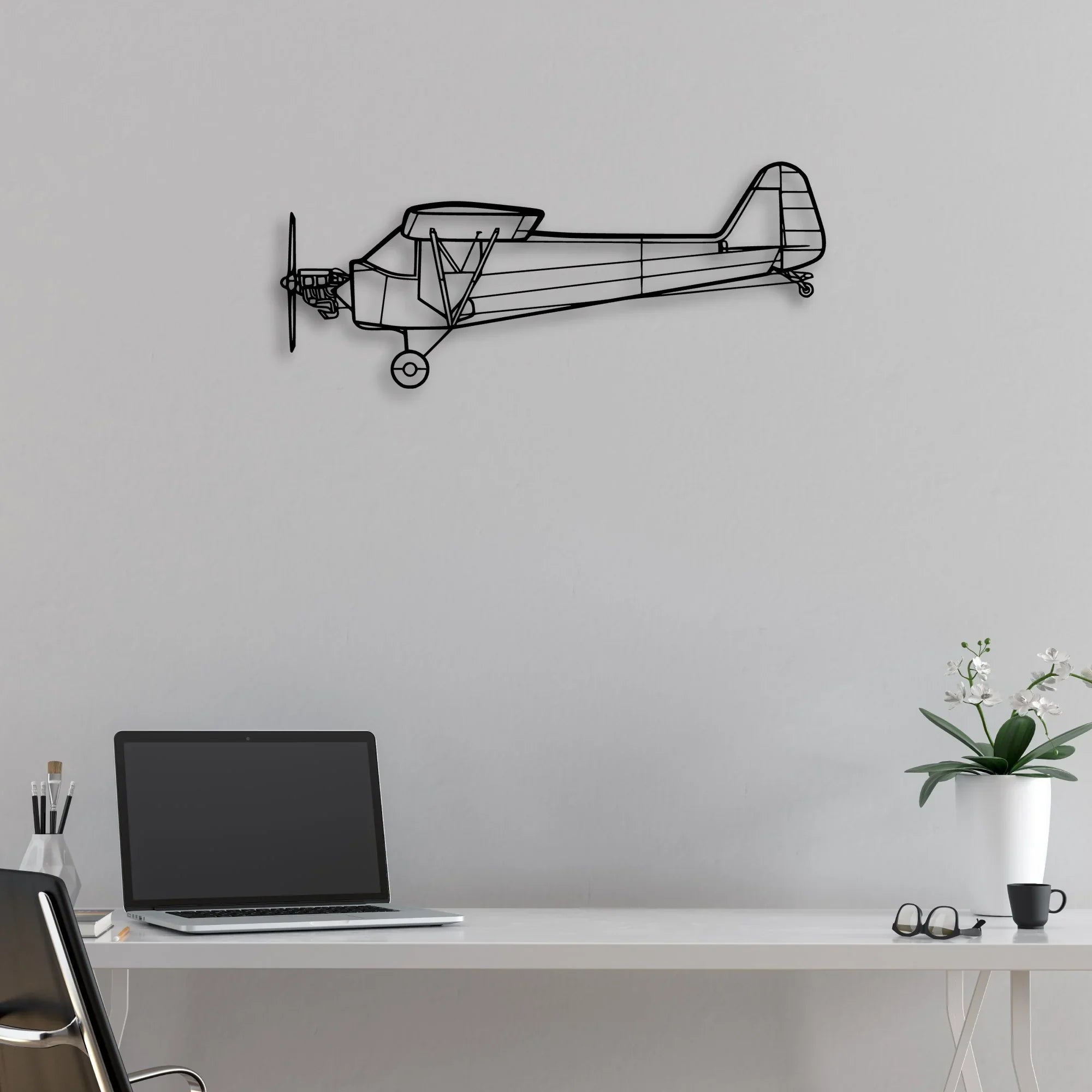 Jetstream 32 Classic Aircraft Silhouette Metal Wall Art - Aviation Hangar Decor