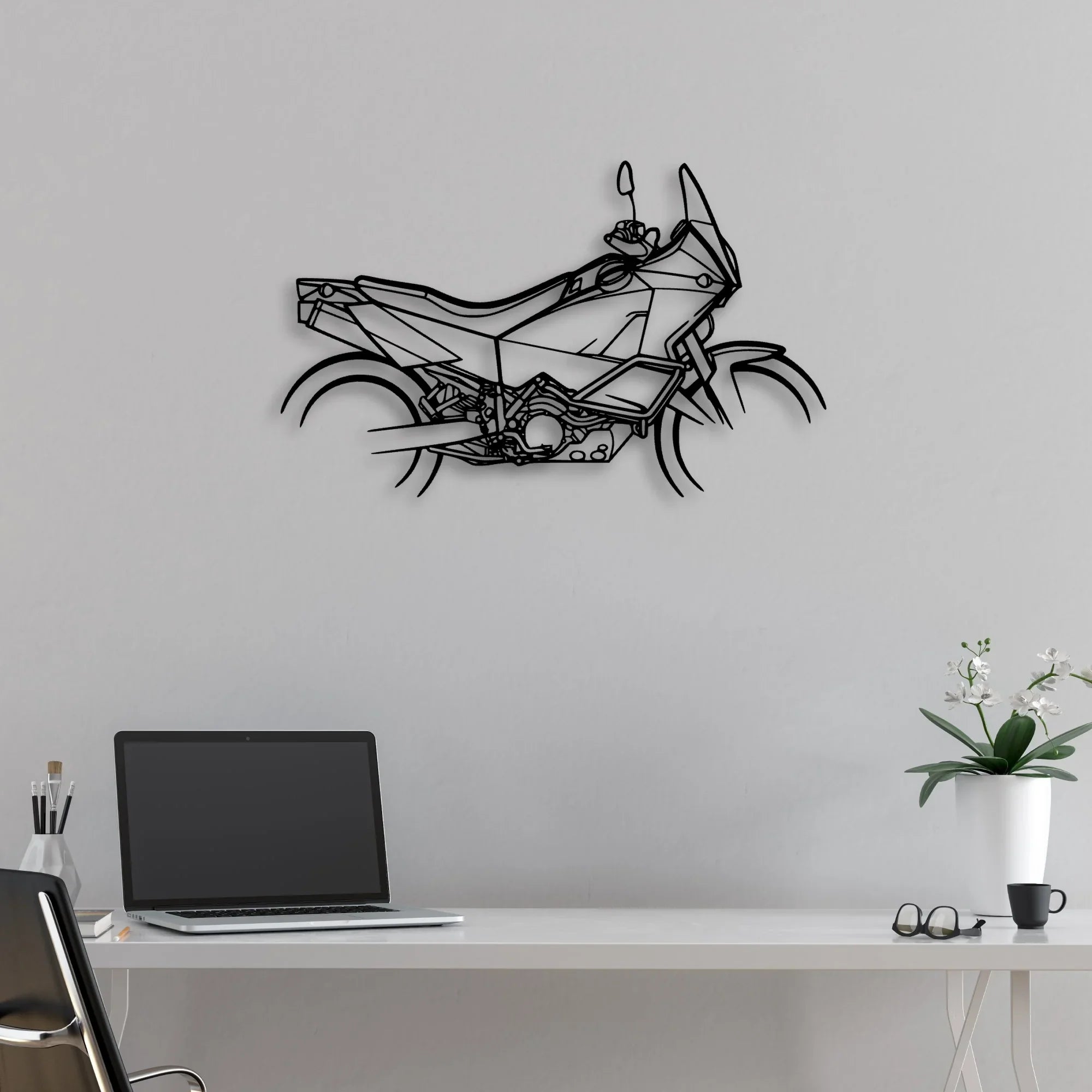 KTM 990 Classic Motorcycle Silhouette Metal Wall Art - Moto Garage Decor