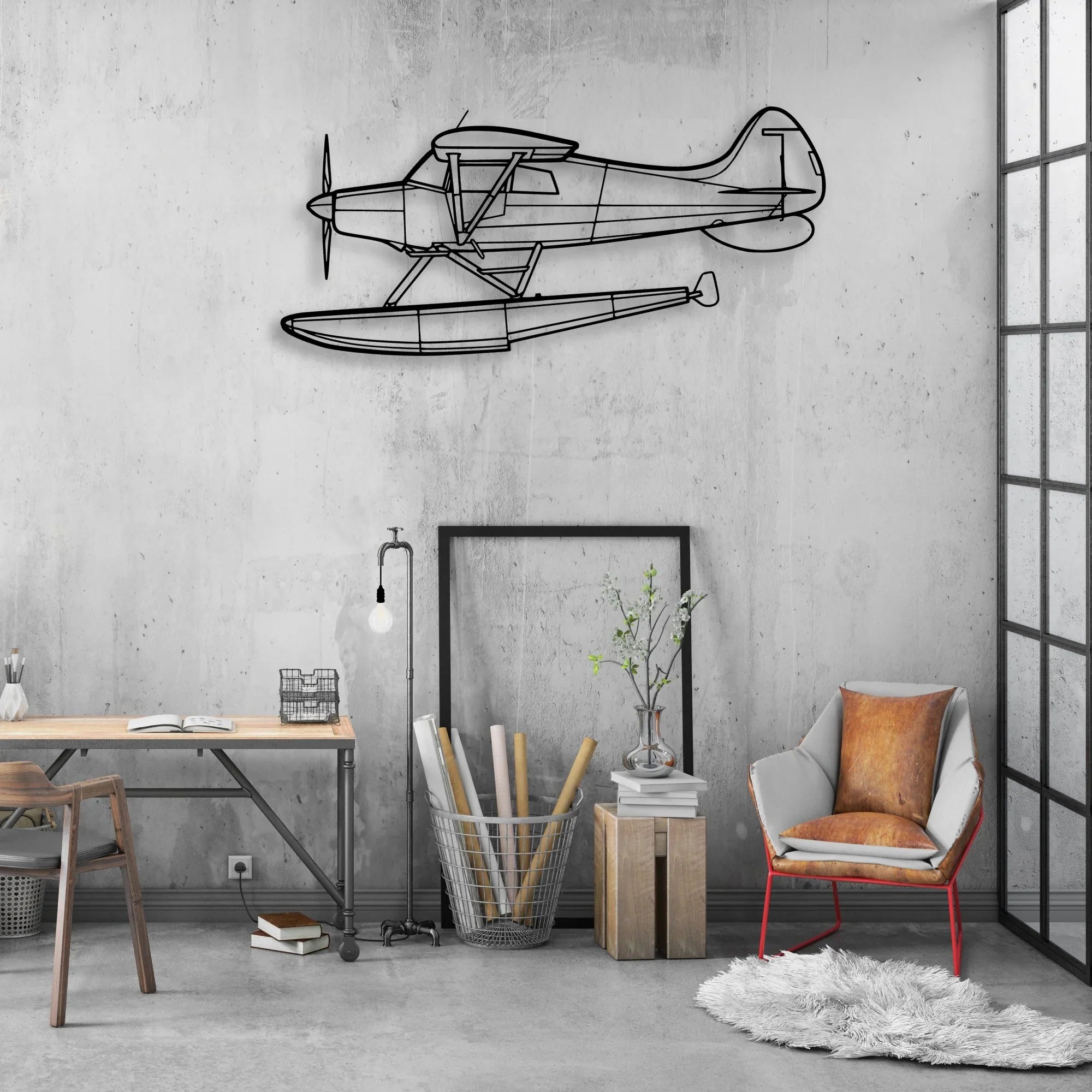 M-4 Classic Aircraft Silhouette Metal Wall Art - Aviation Hangar Decor