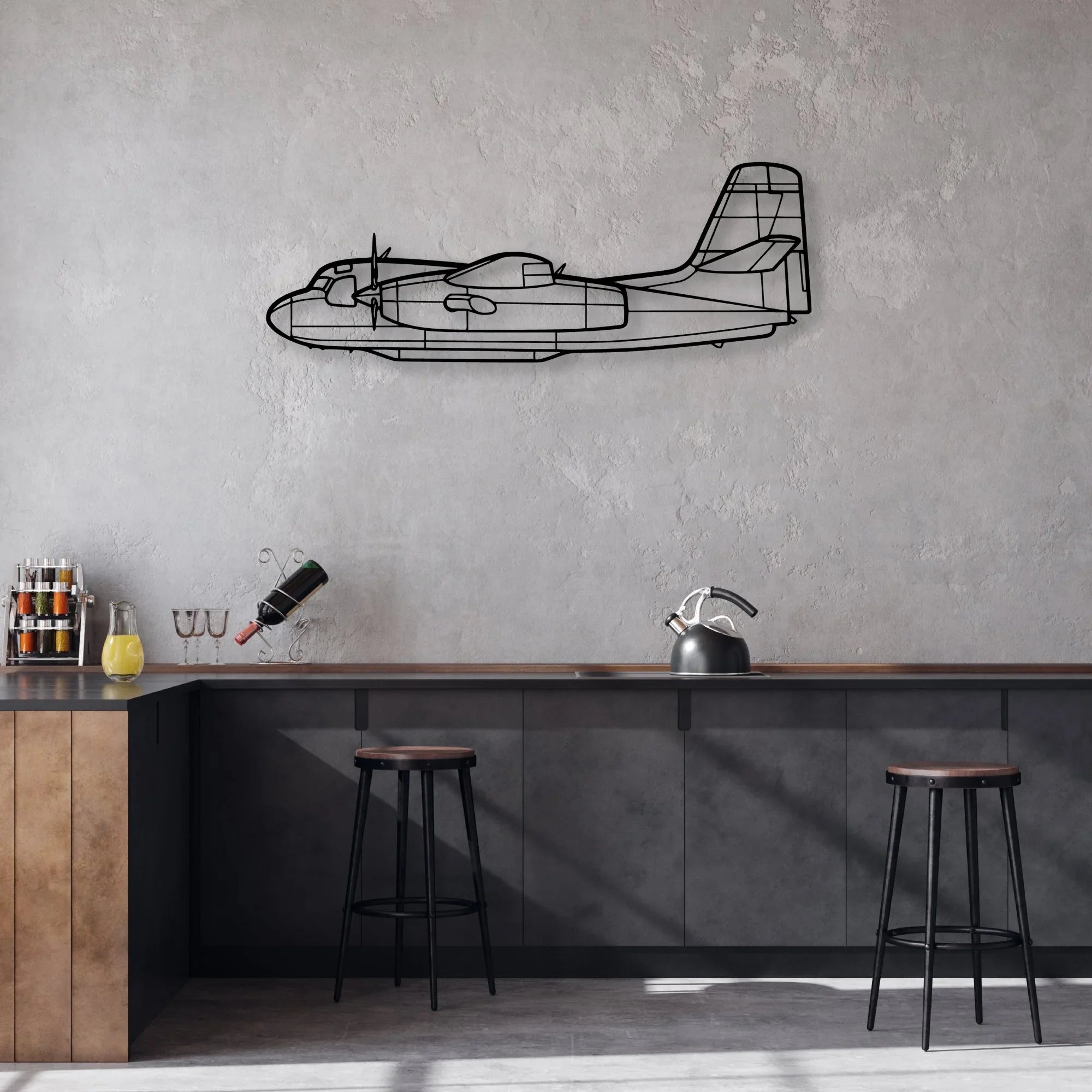 M20E Classic Aircraft Silhouette Metal Wall Art - Aviation Hangar Decor