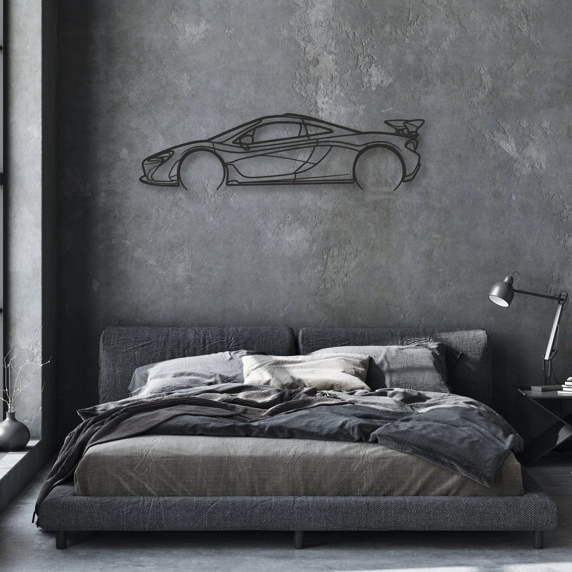 mclaren p1 Classic Silhouette Metal Wall Art - Automotive Garage Decor