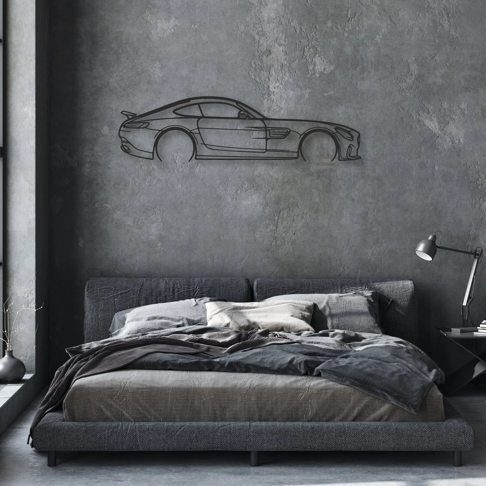 mercedes amg gts Classic Silhouette Metal Wall Art - Automotive Garage Decor
