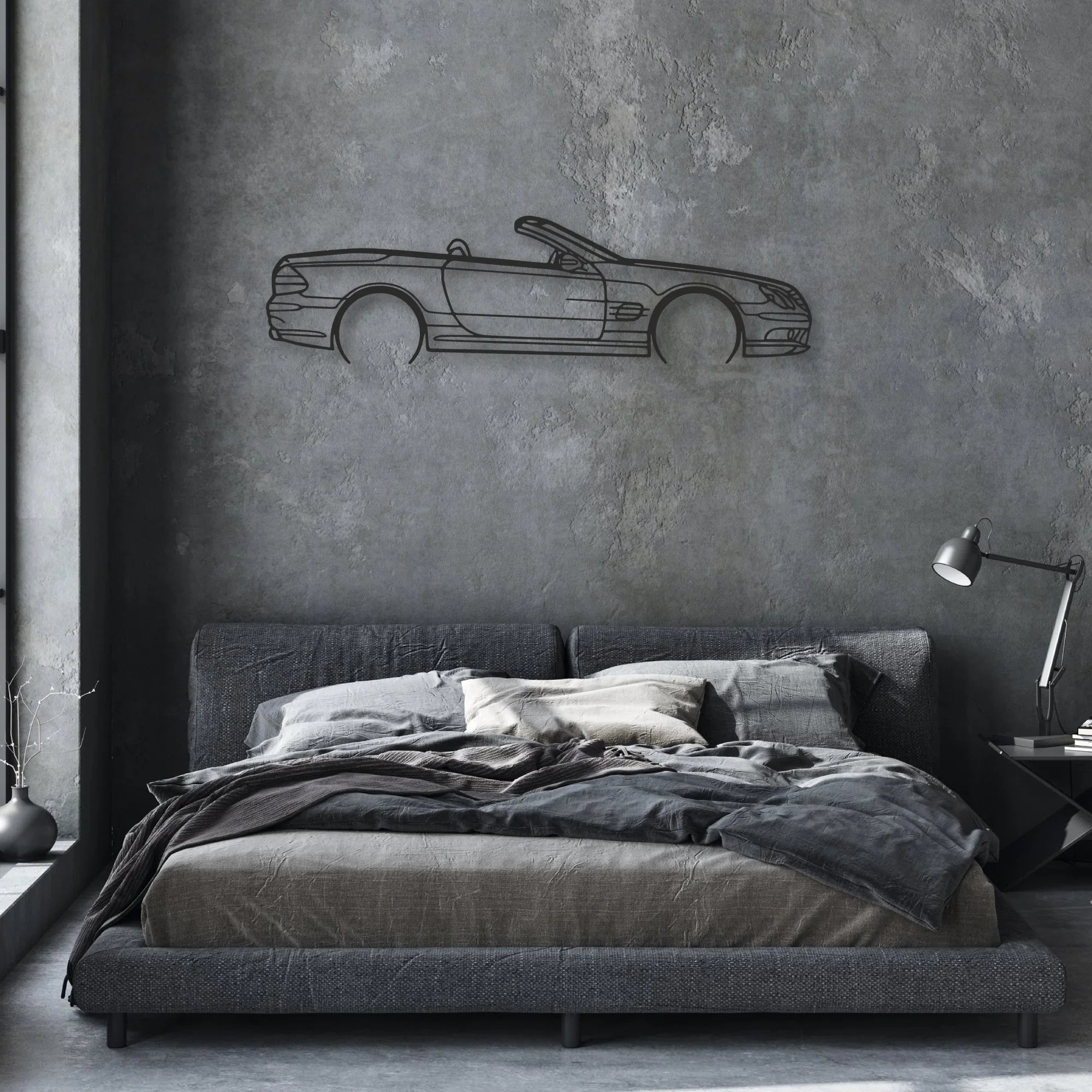 mercedes sl55 r230 Classic Silhouette Metal Wall Art - Automotive Garage Decor