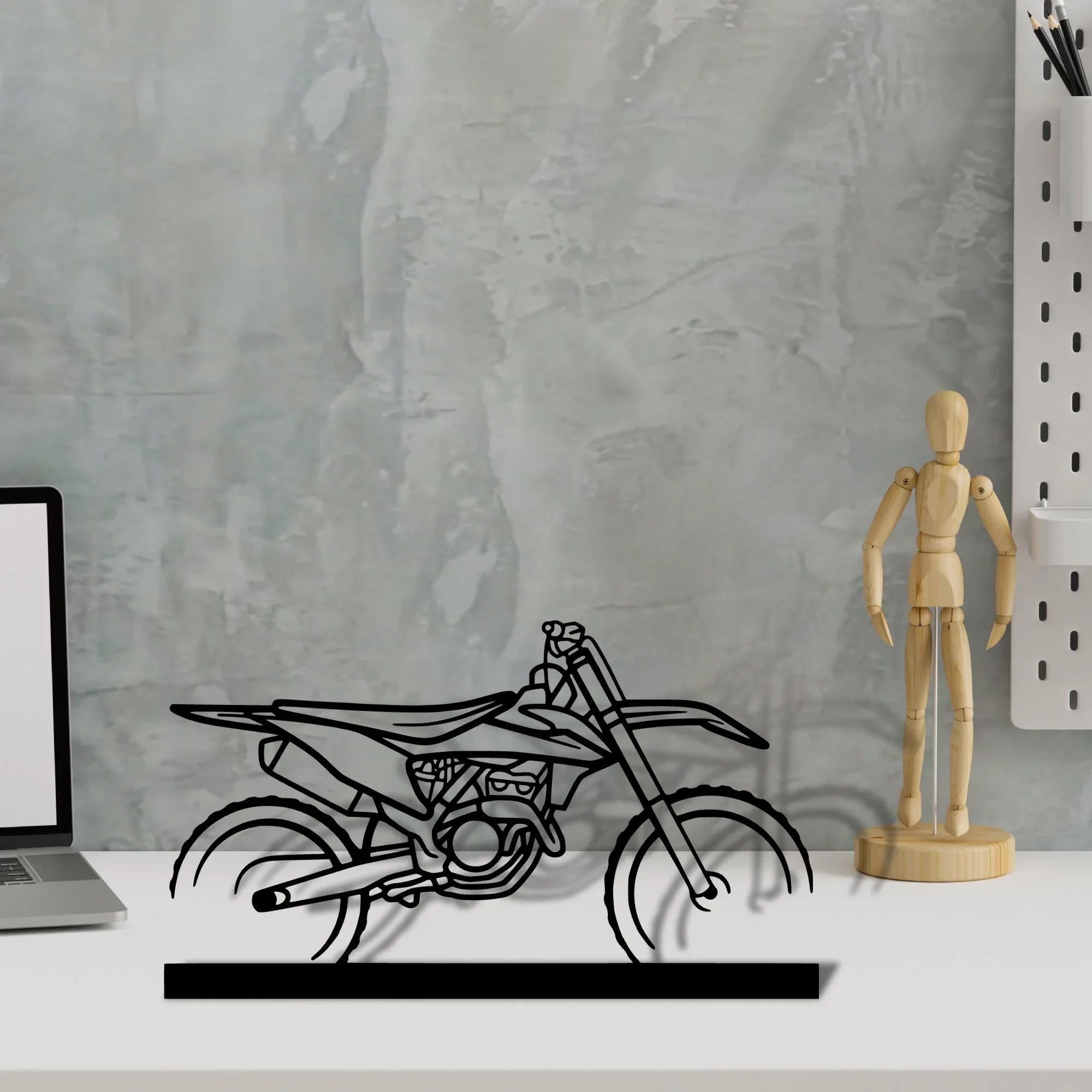 motocross Silhouette Metal Art Stand - Turbo Silhouette