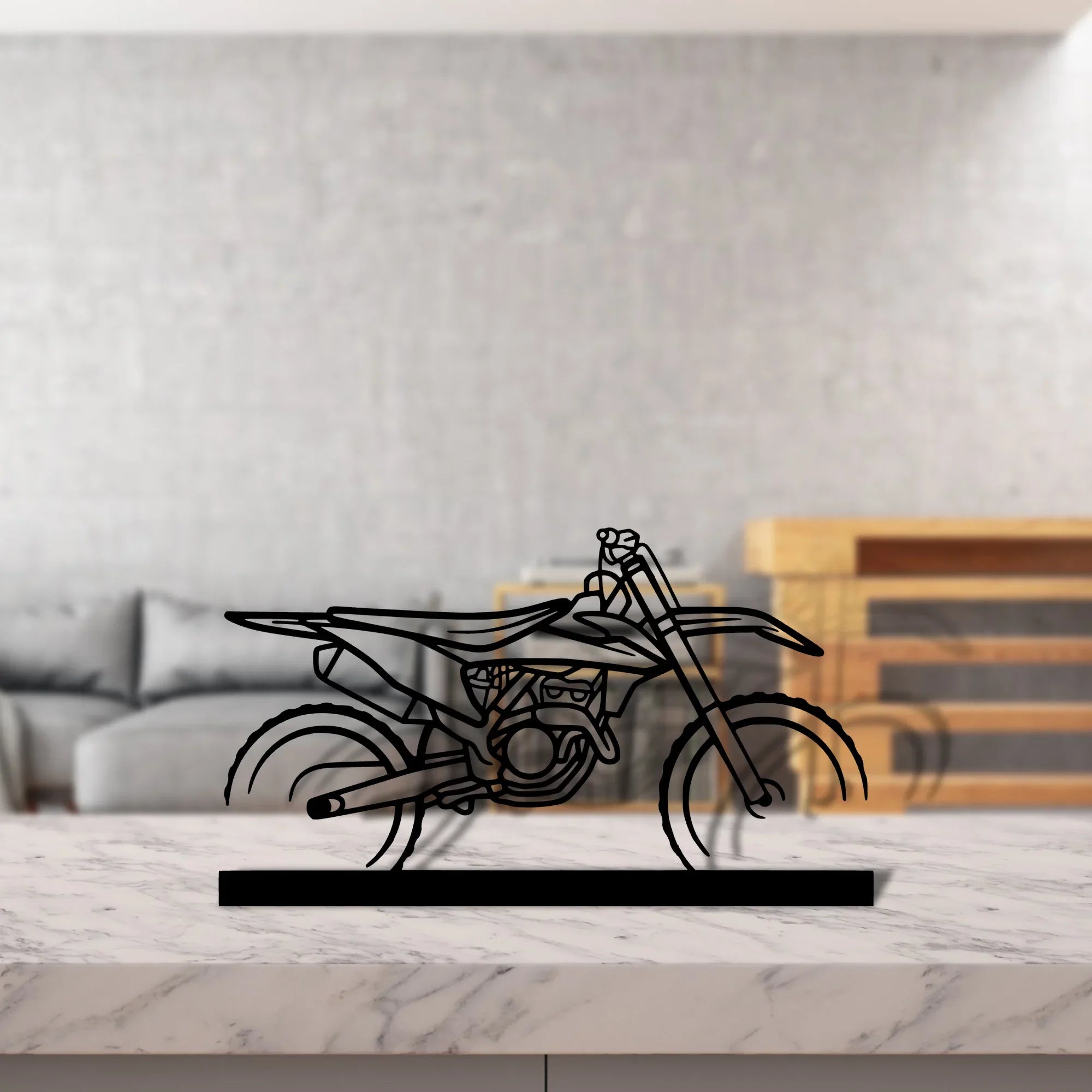 motocross Silhouette Metal Art Stand - Turbo Silhouette