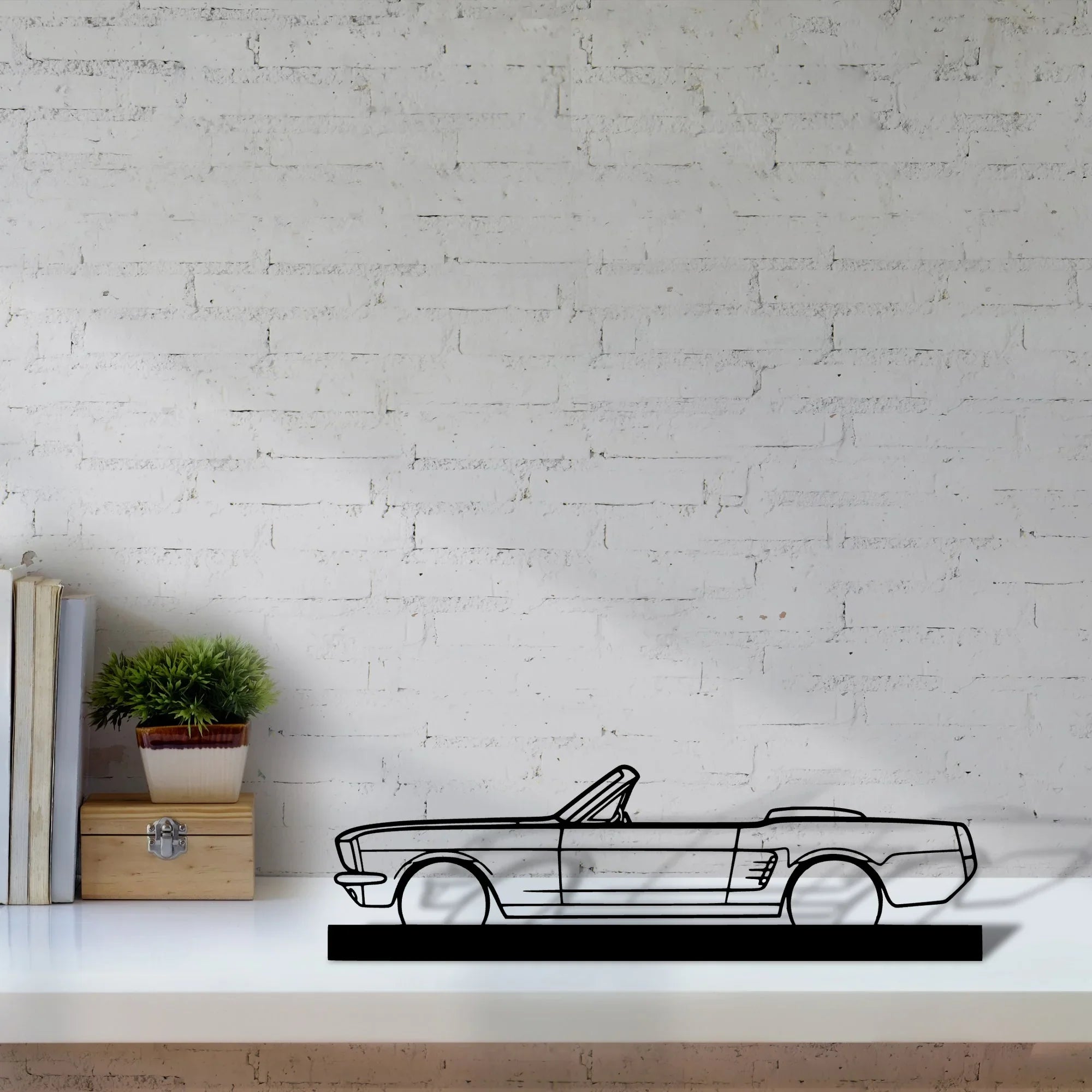 mustang-1966-convertible Silhouette Metal Art Stand - Turbo Silhouette