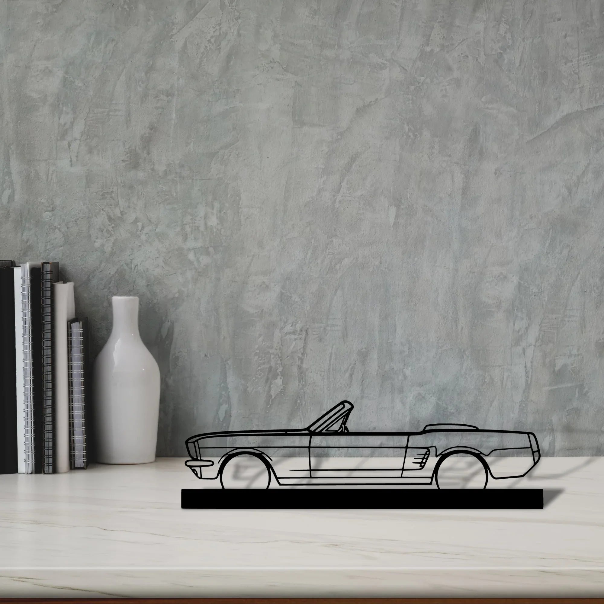 mustang-1966-convertible Silhouette Metal Art Stand - Turbo Silhouette
