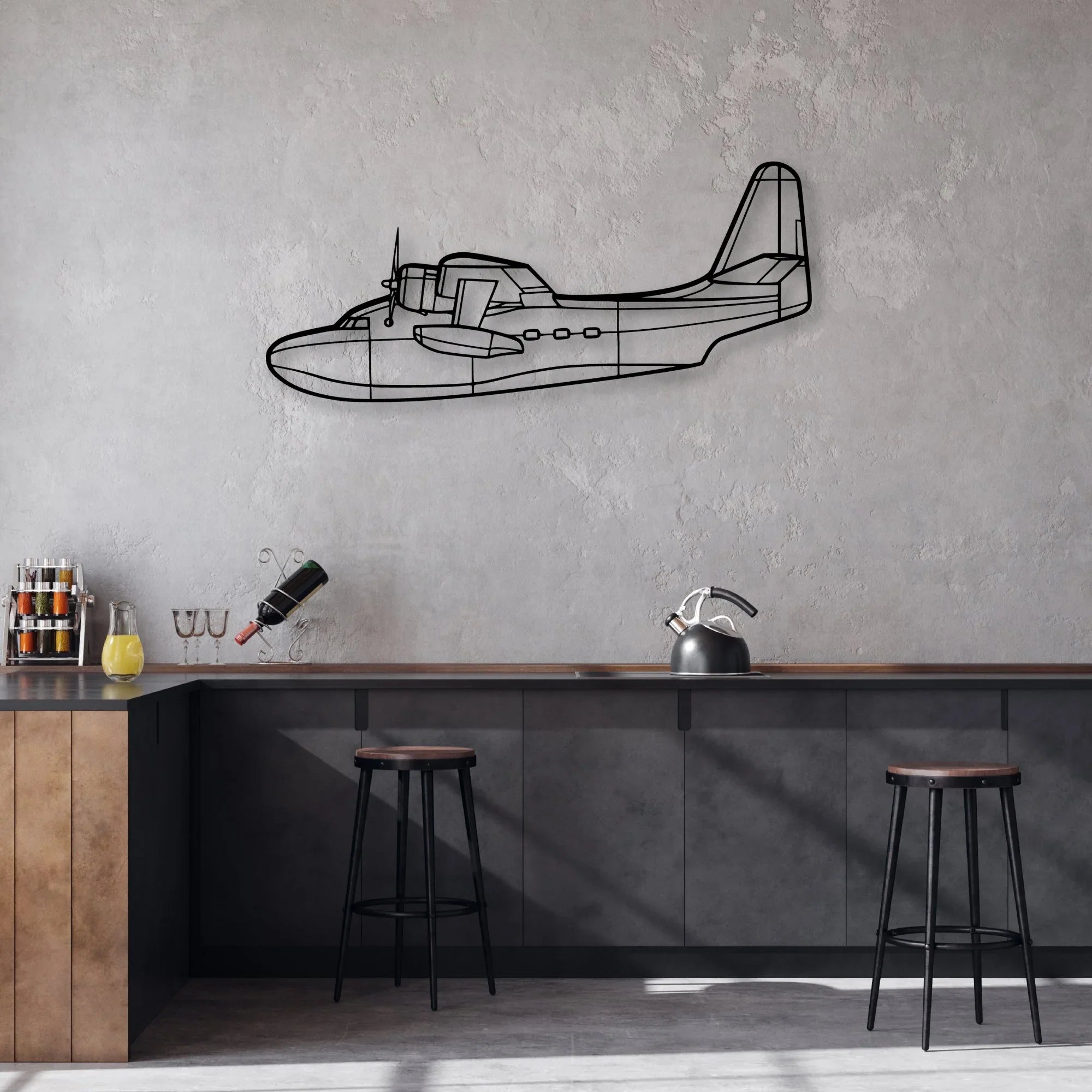 MV-22 Osprey Classic Aircraft Silhouette Metal Wall Art - Aviation Hangar Decor
