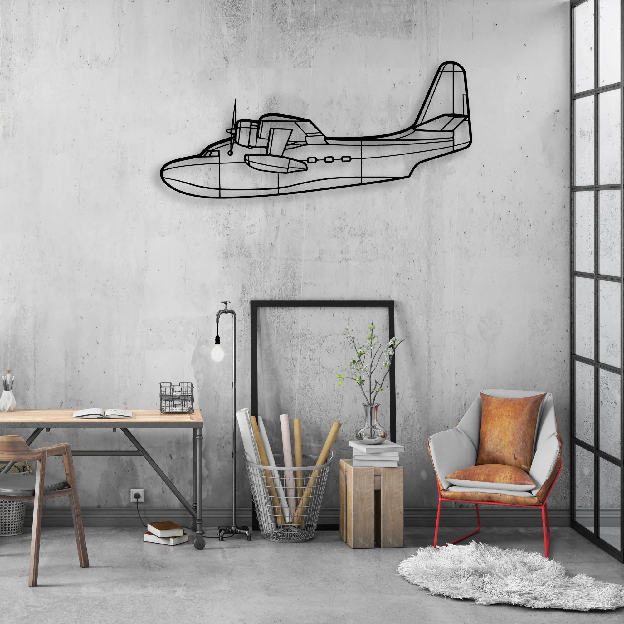MV-22 Osprey Classic Aircraft Silhouette Metal Wall Art - Aviation Hangar Decor