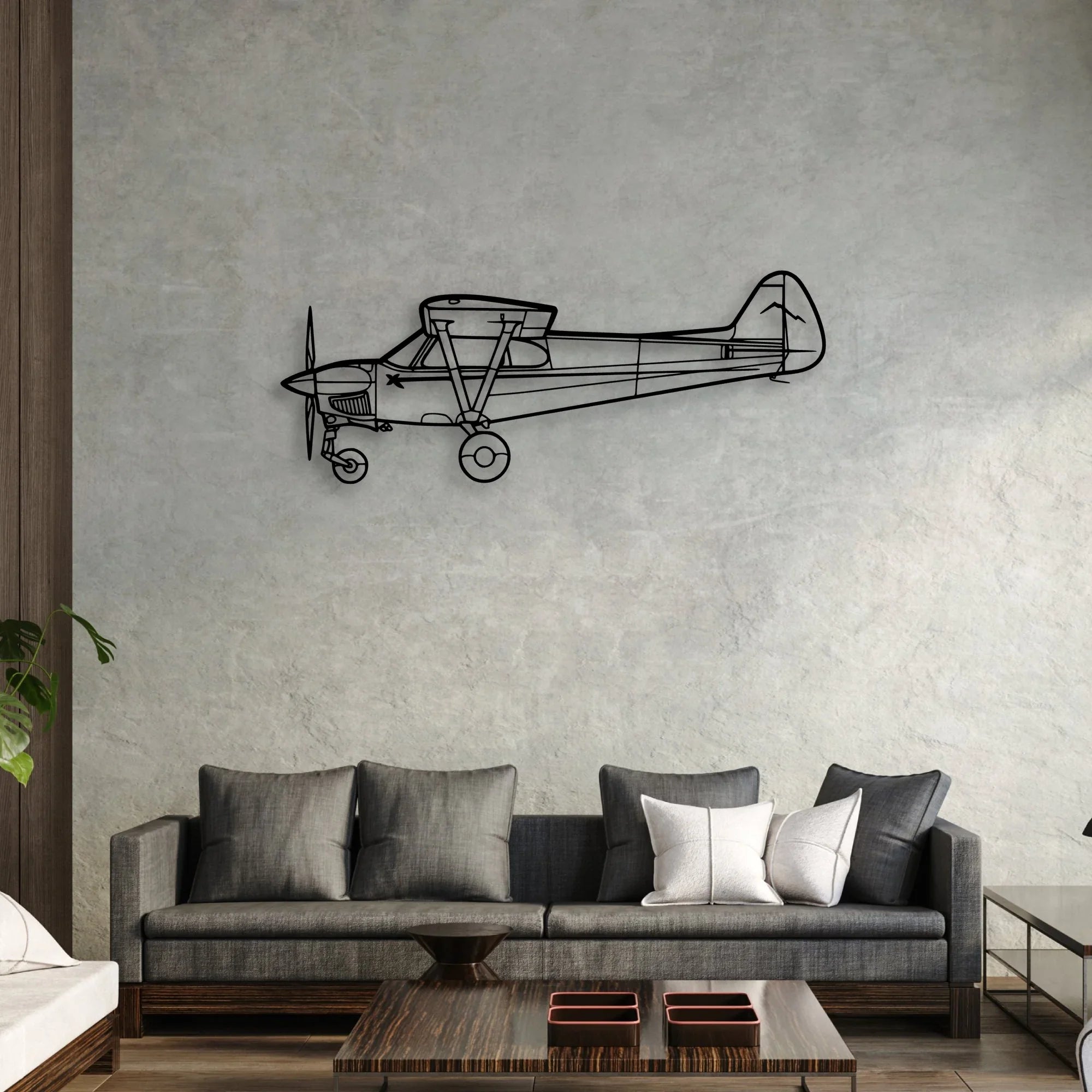 Nxcub Classic Aircraft Silhouette Metal Wall Art - Aviation Hangar Decor
