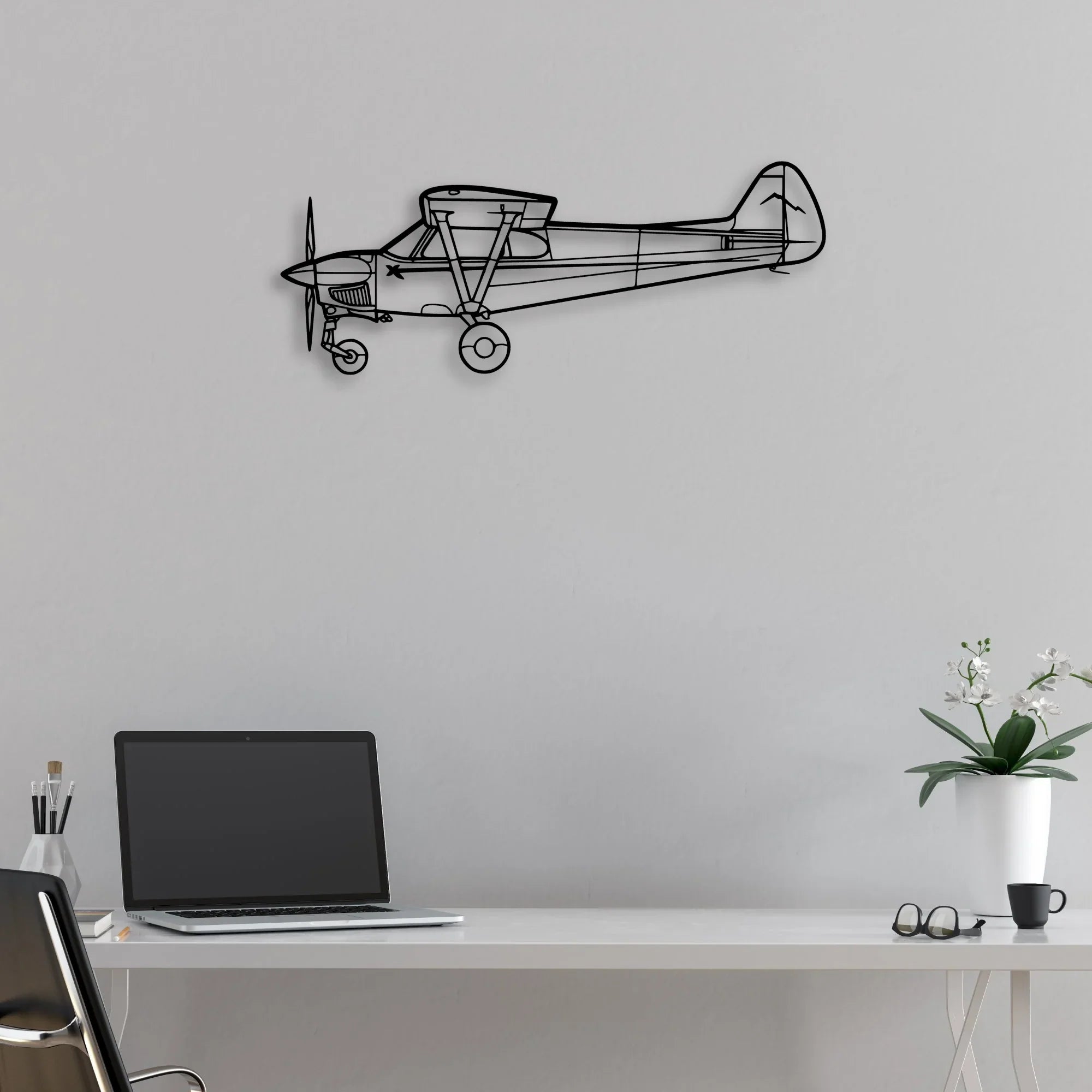 Nxcub Classic Aircraft Silhouette Metal Wall Art - Aviation Hangar Decor
