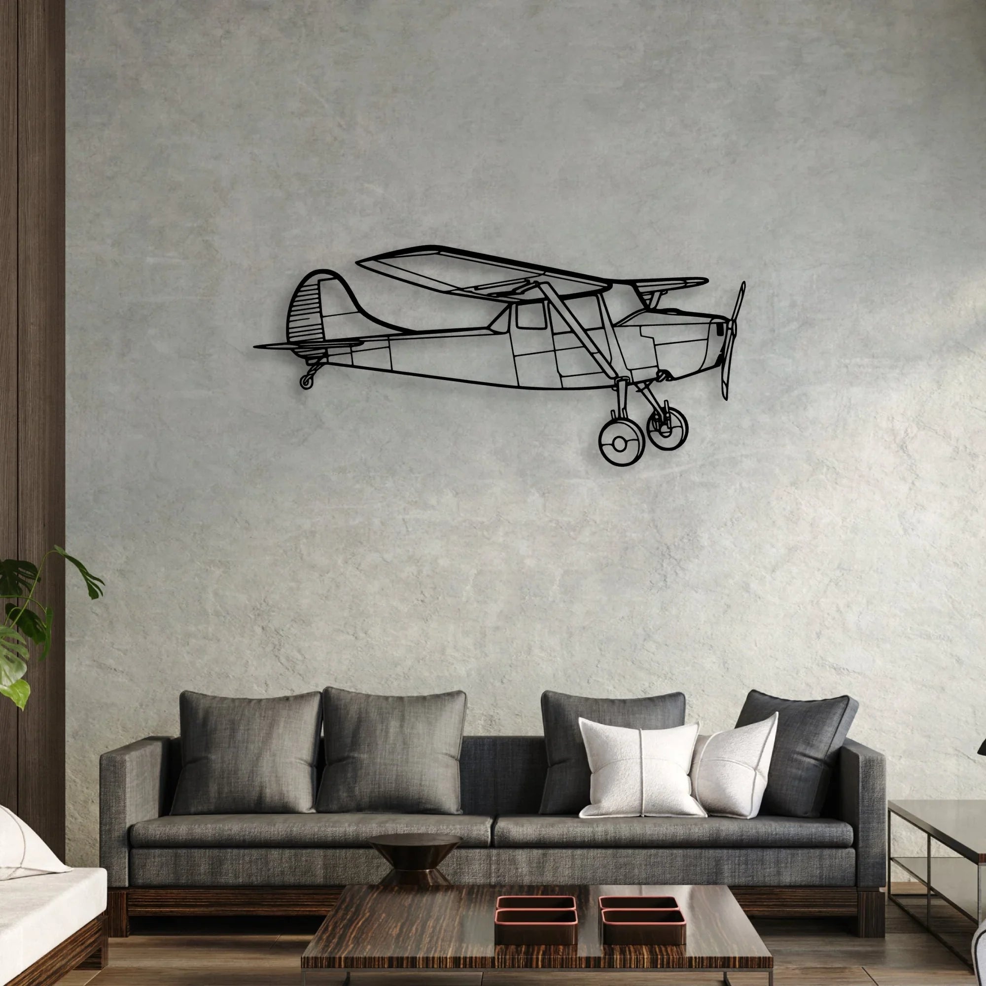 O-1 Bird Dog Classic Aircraft Silhouette Metal Wall Art - Aviation Hangar Decor